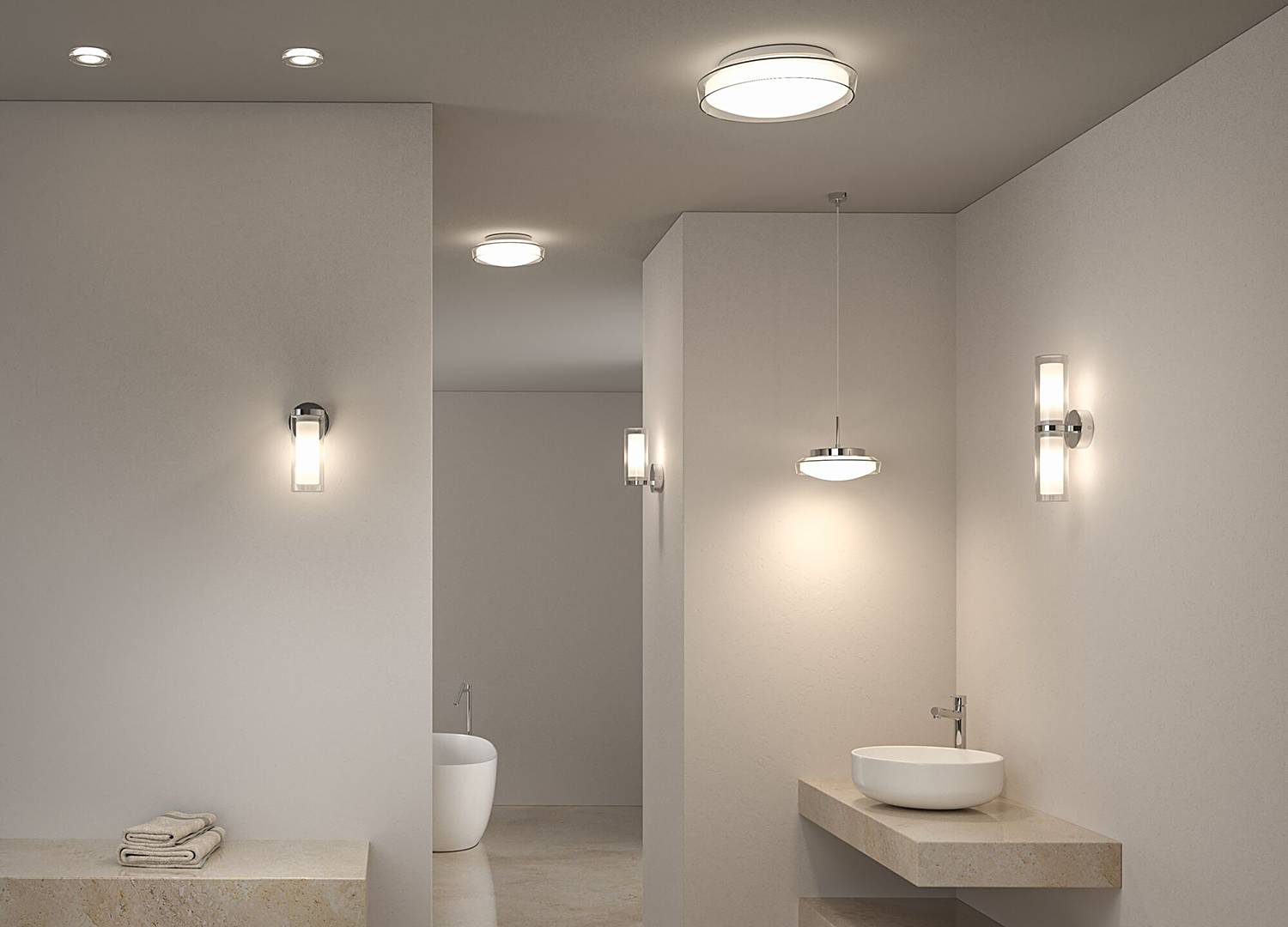 Ceiling lamp Luena Chrome Clear glass Silver White