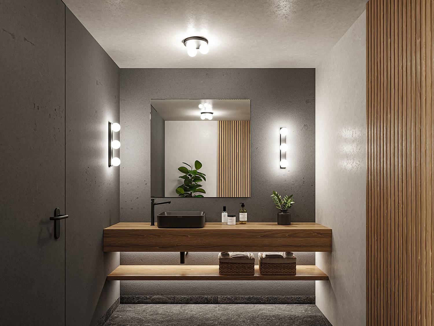 Gove Beam Wall Lamp Opal Glass Aluminum 3-light
