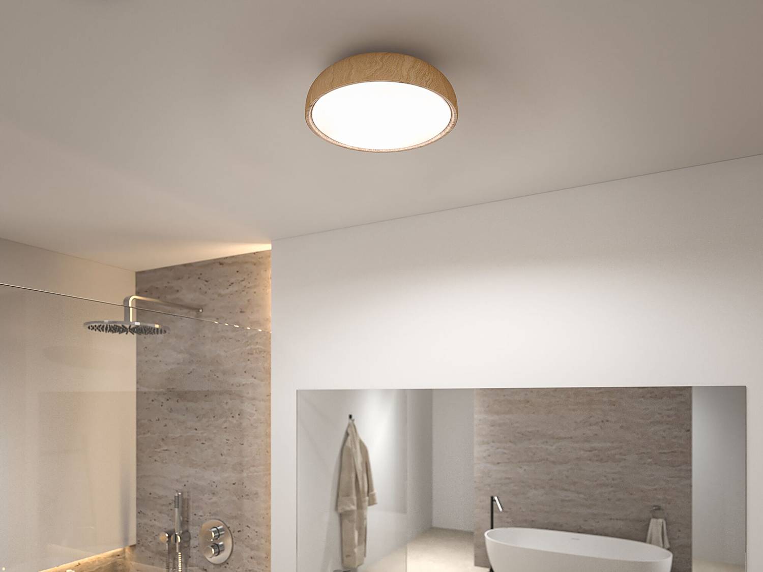 1-Flame Ceiling Light Oka Acrylic Glass Light Brown