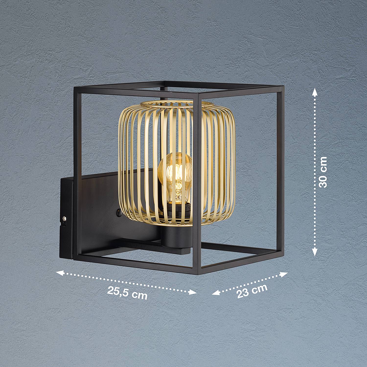 Wall light Caydo Stainless steel Black Gold