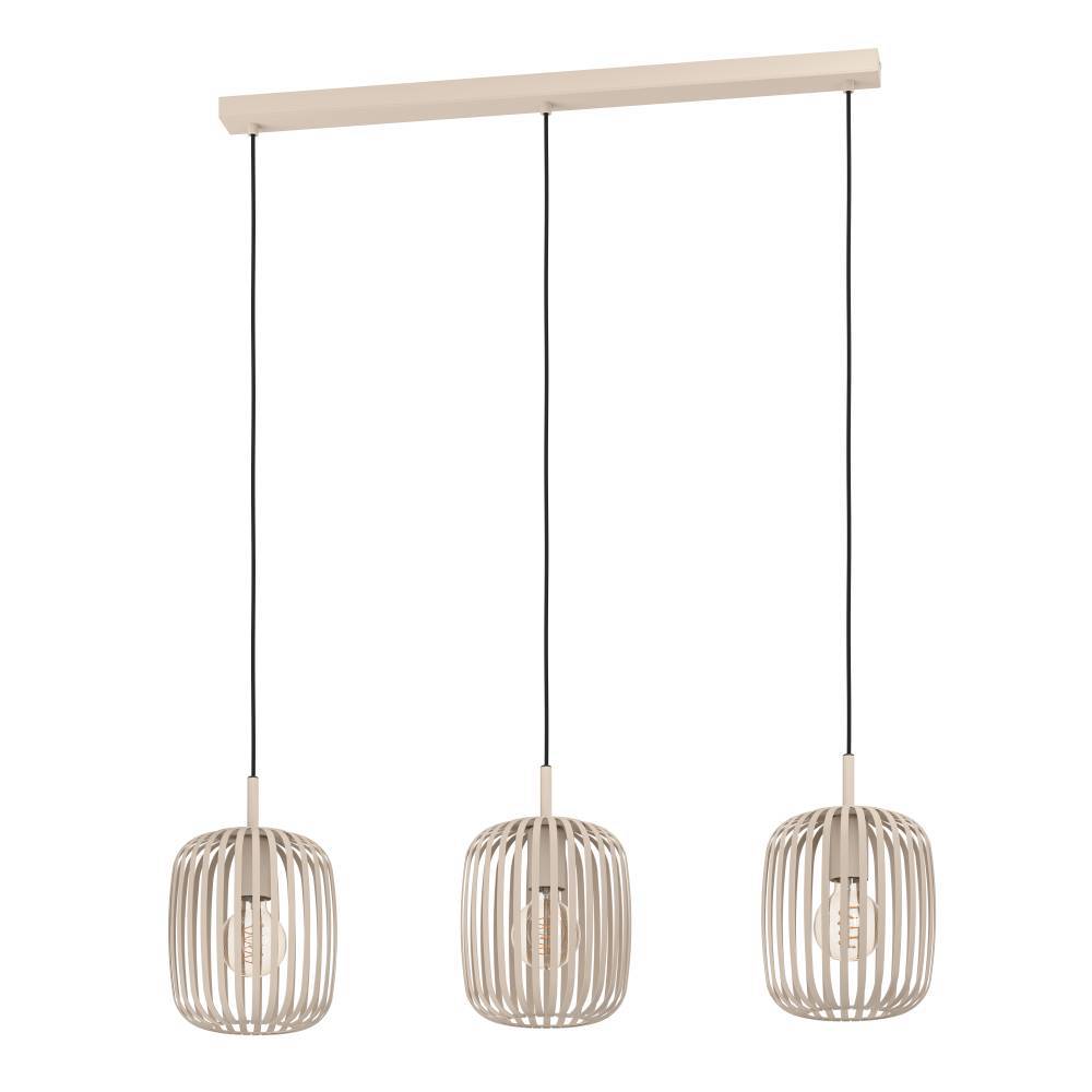 3-Flammig Pendelleuchte Romazzina Stahl Beige