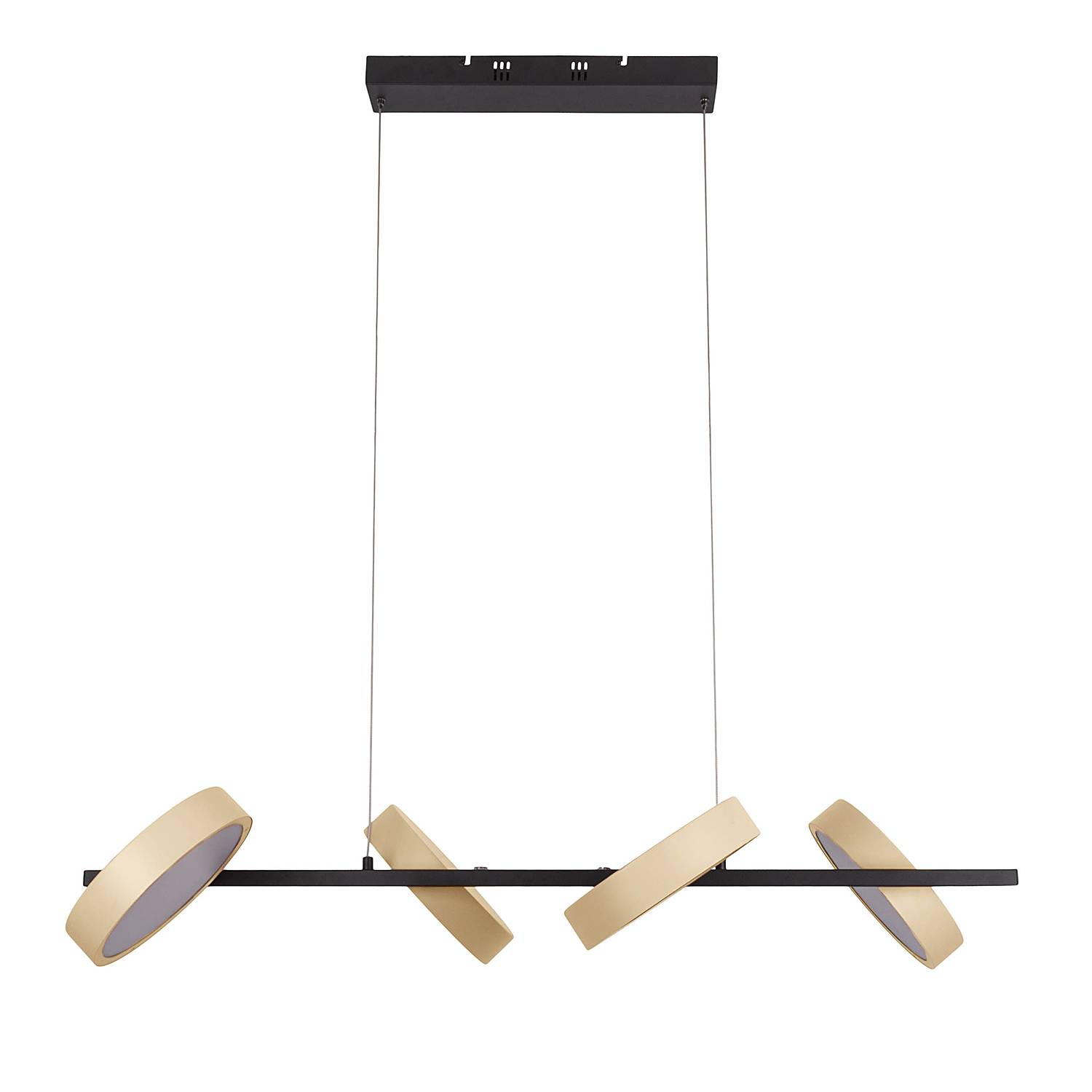 4-burner LED pendant light Tessa Steel