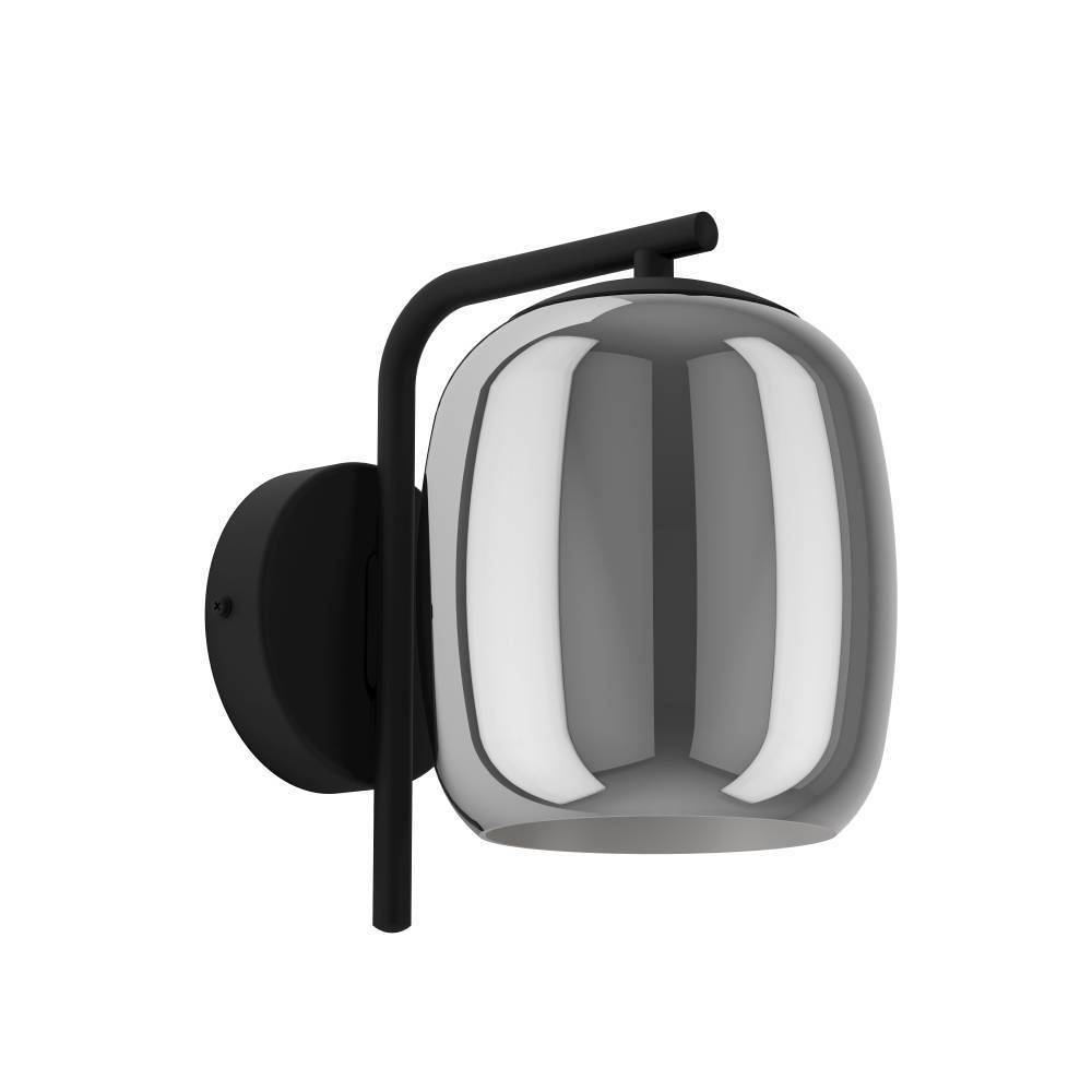 Ciampino Wall Lamp Smoked Glass Steel 1-Light