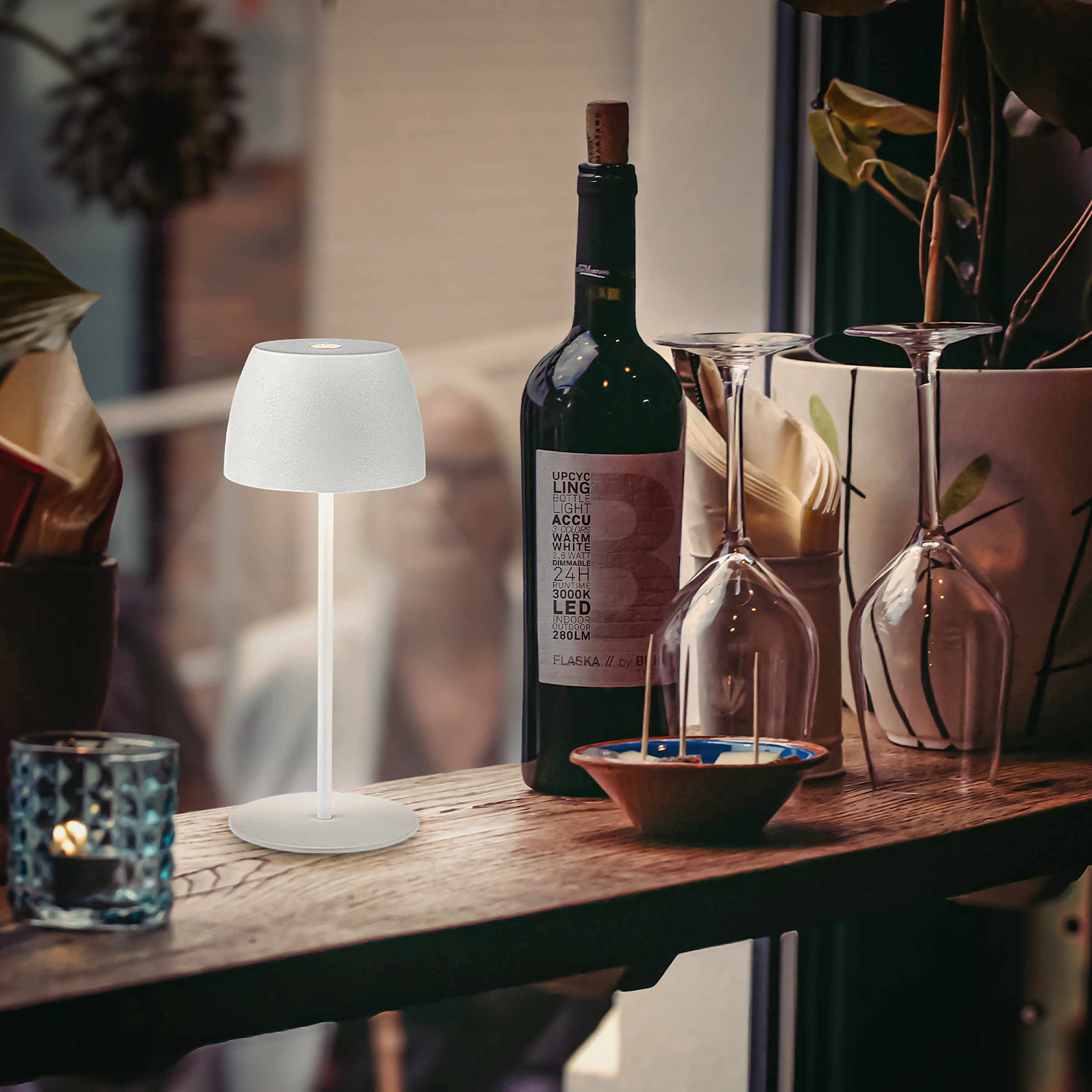LED Battery Table Lamp Serina Mini Type A White