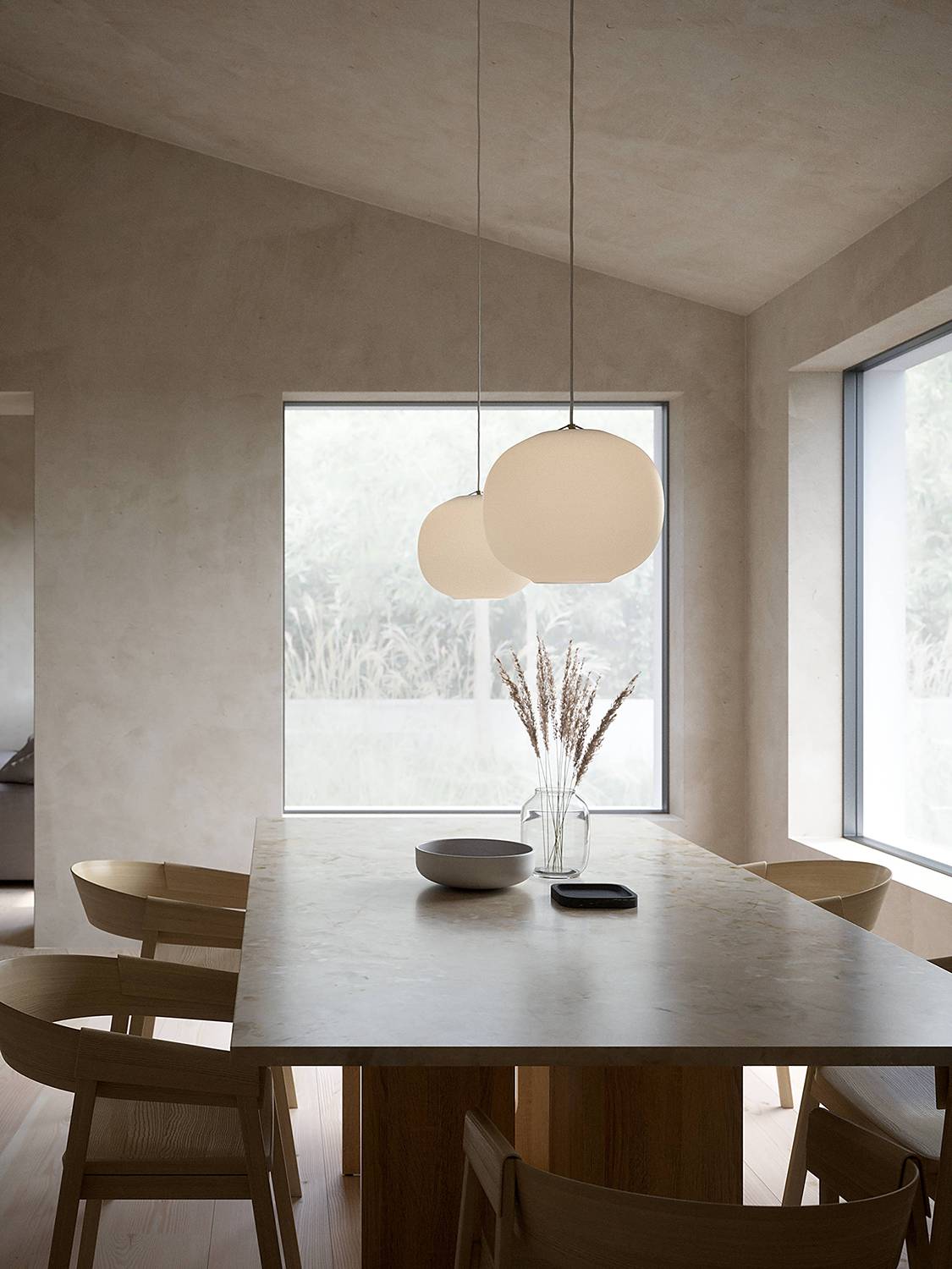 Pendelleuchte Navone Messing Opalglas Weiß Ø 30cm