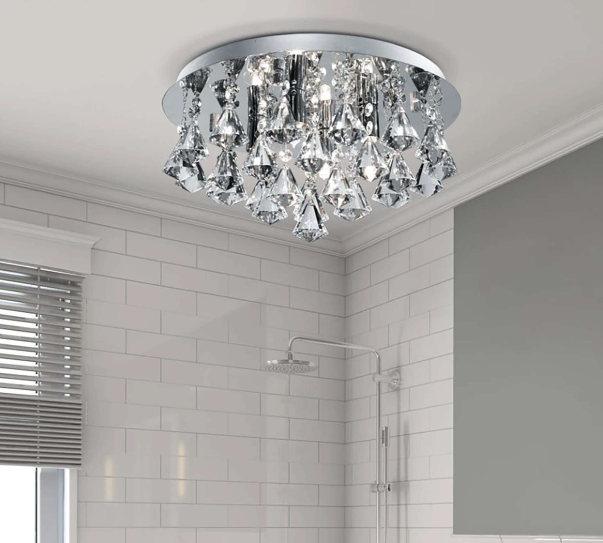 LED Deckenleuchte 4-flammig Stahl Klarglas