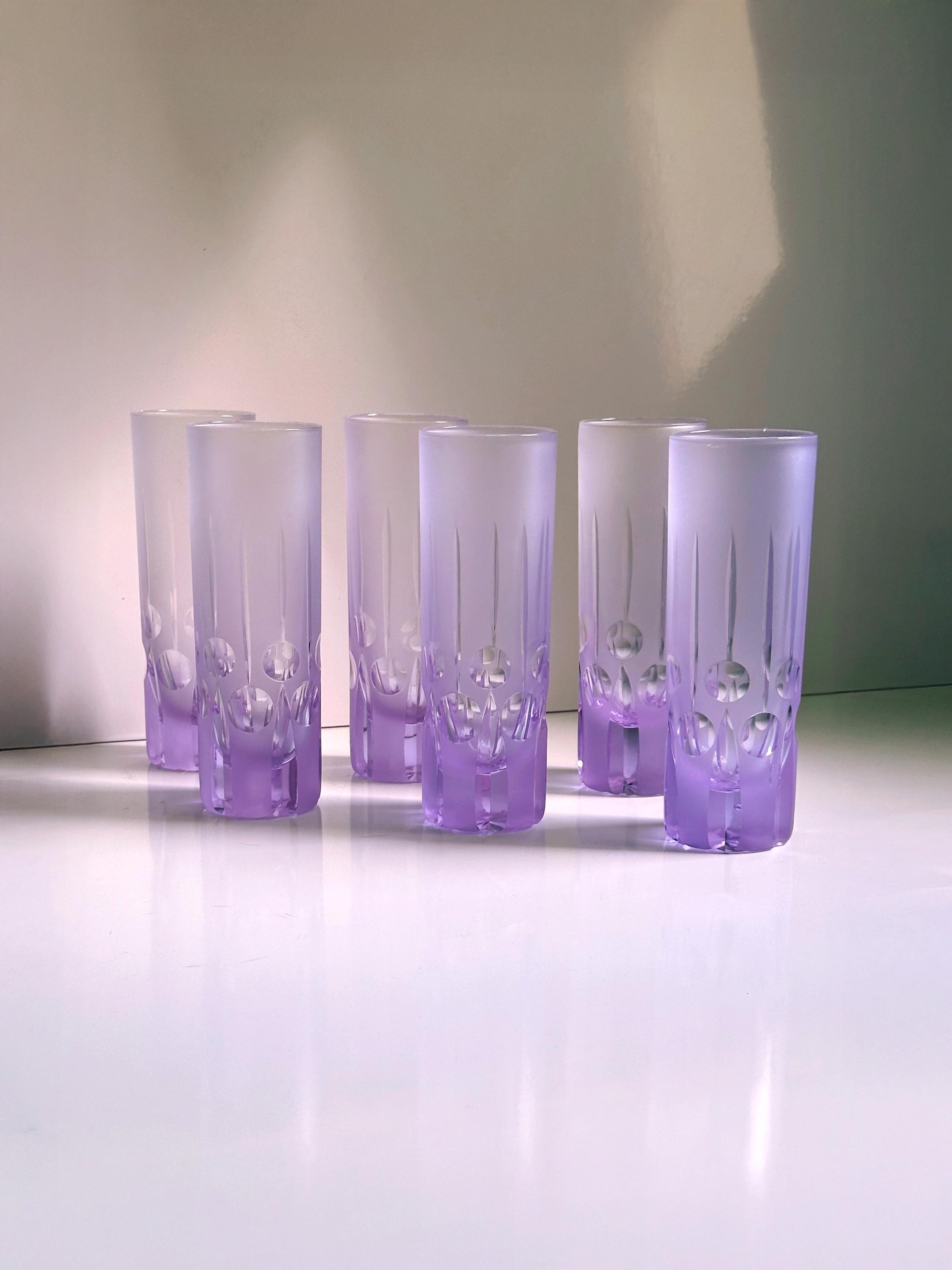 6x Vintage Drinking Glasses 1970s