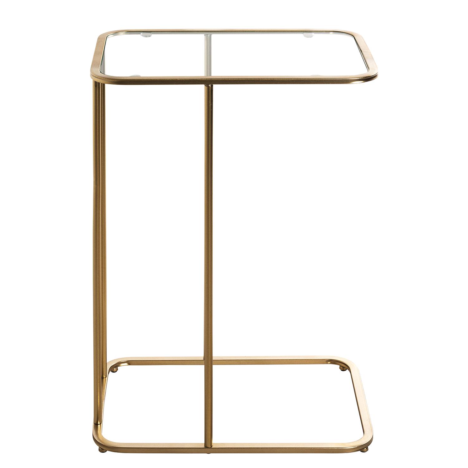 Sabugal Beistelltisch Glas Metall Goldfarbig