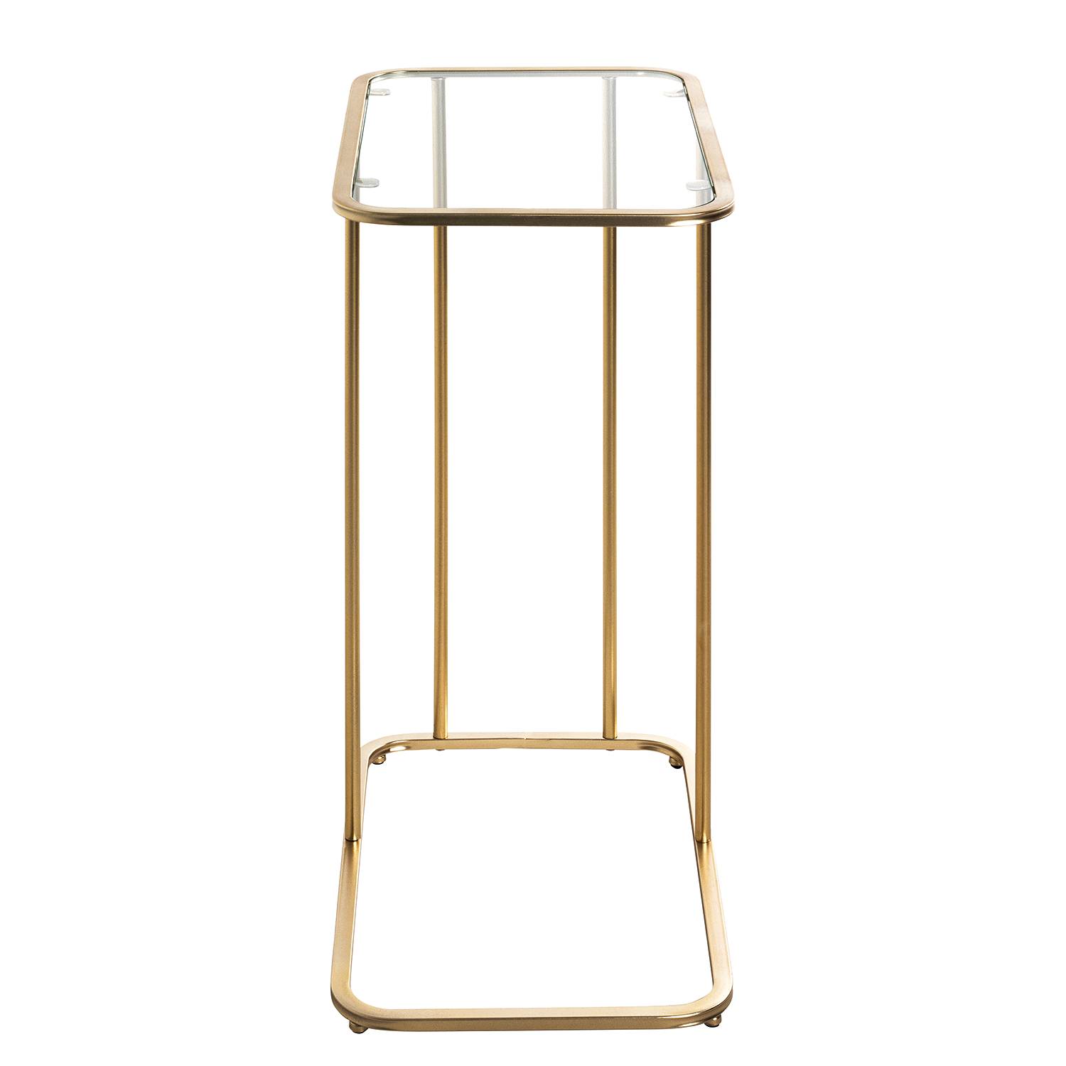 Sabugal Beistelltisch Glas Metall Goldfarbig