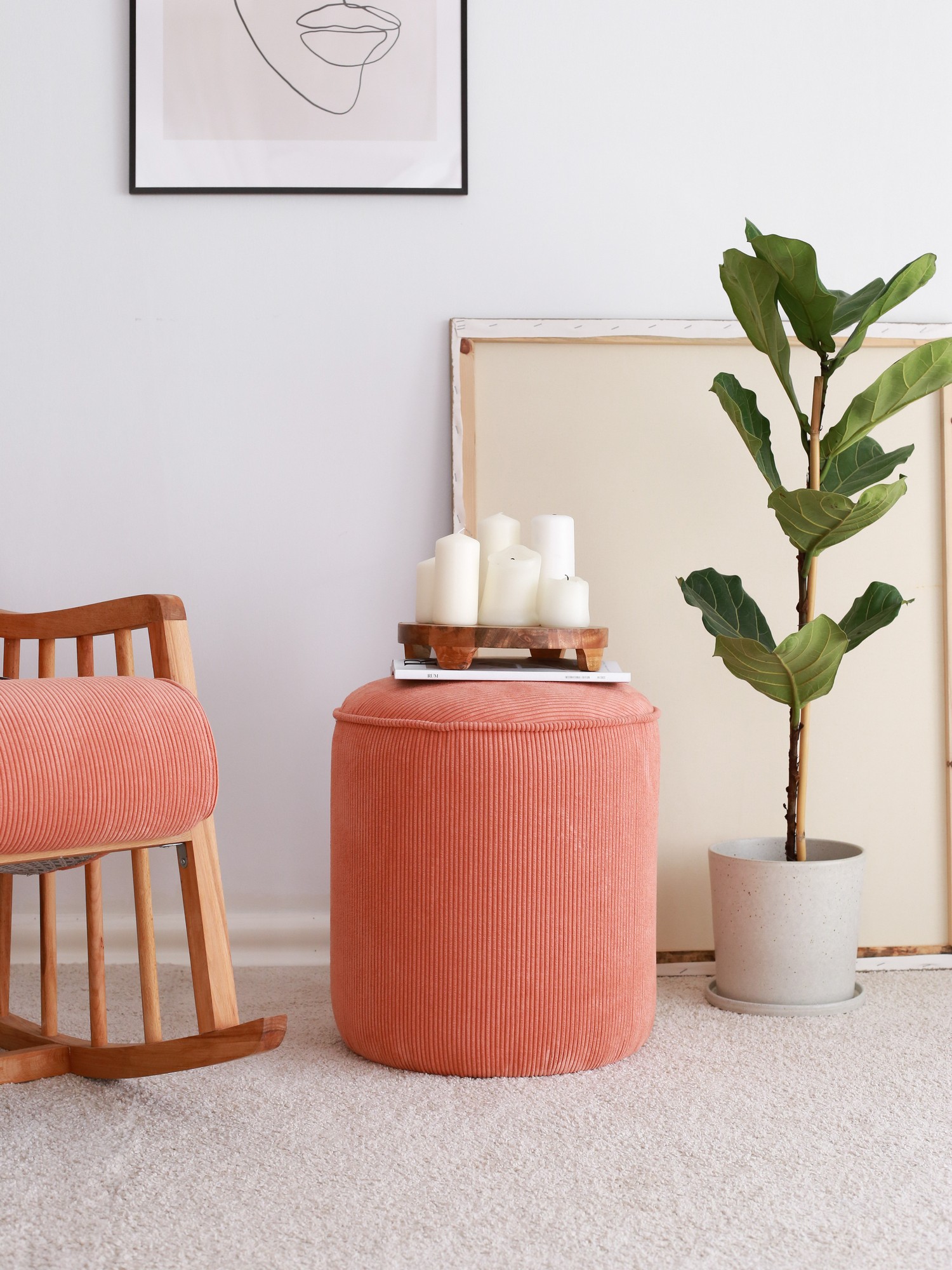 Teddy Stool Coral Red