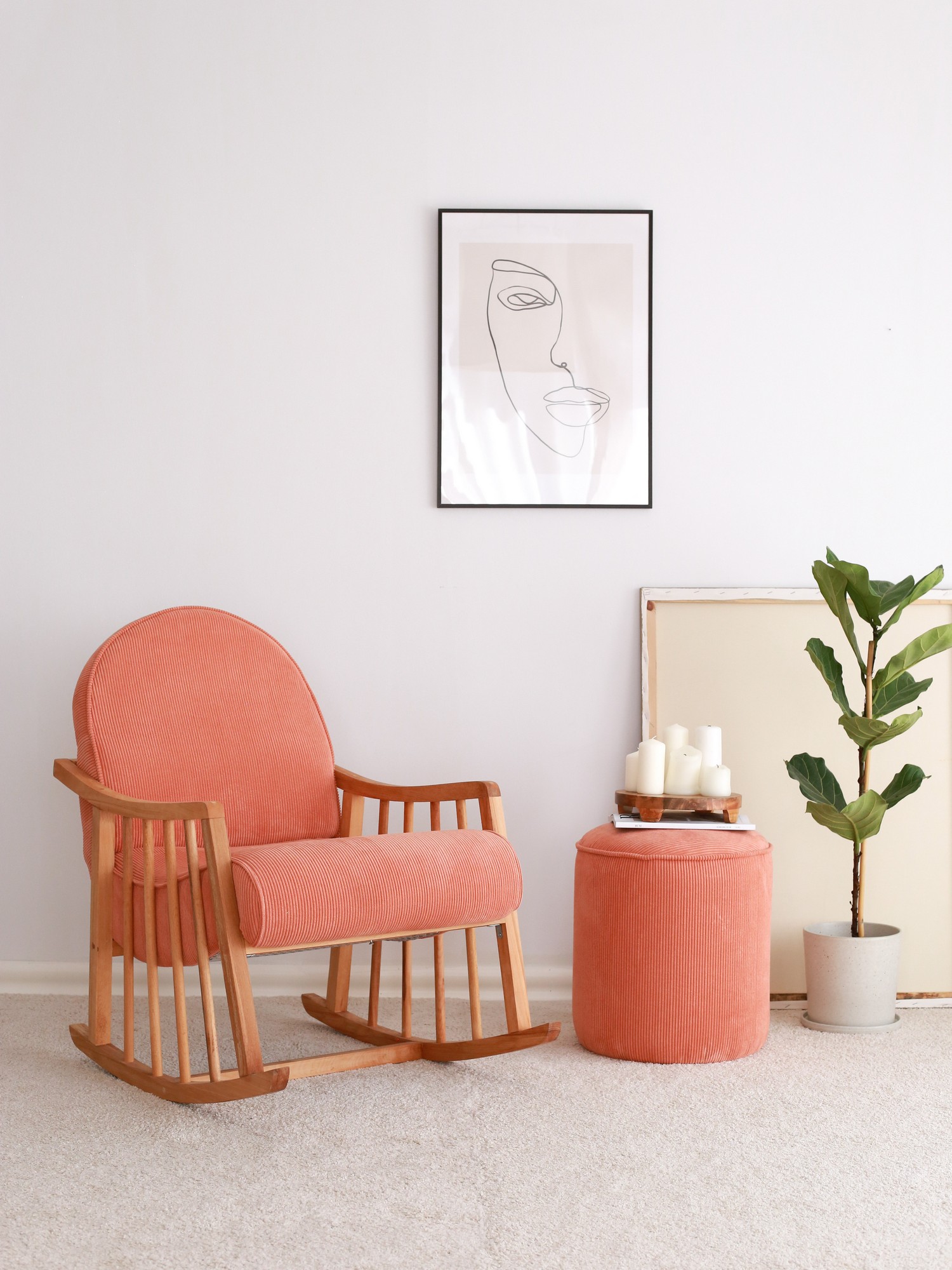 Teddy Stool Coral Red