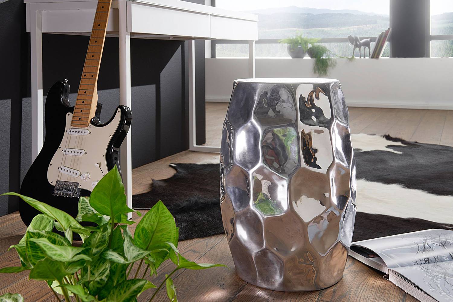 Valdez Side Table Aluminum Silver 30cm
