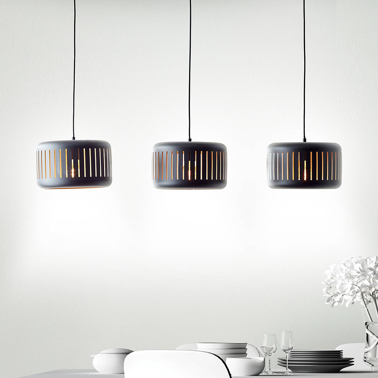 Tyas Type B Pendant Lamp Iron 3-bulb