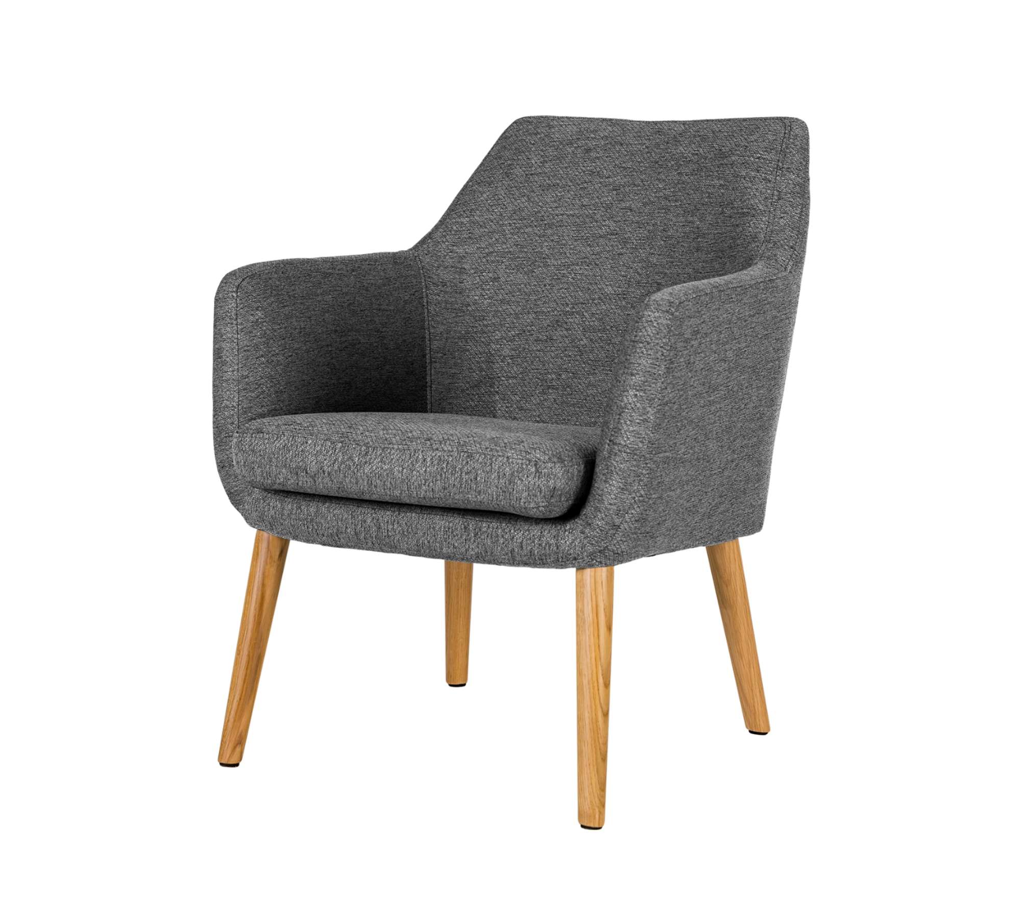 Loungesessel Massivhol Webstoff Grau