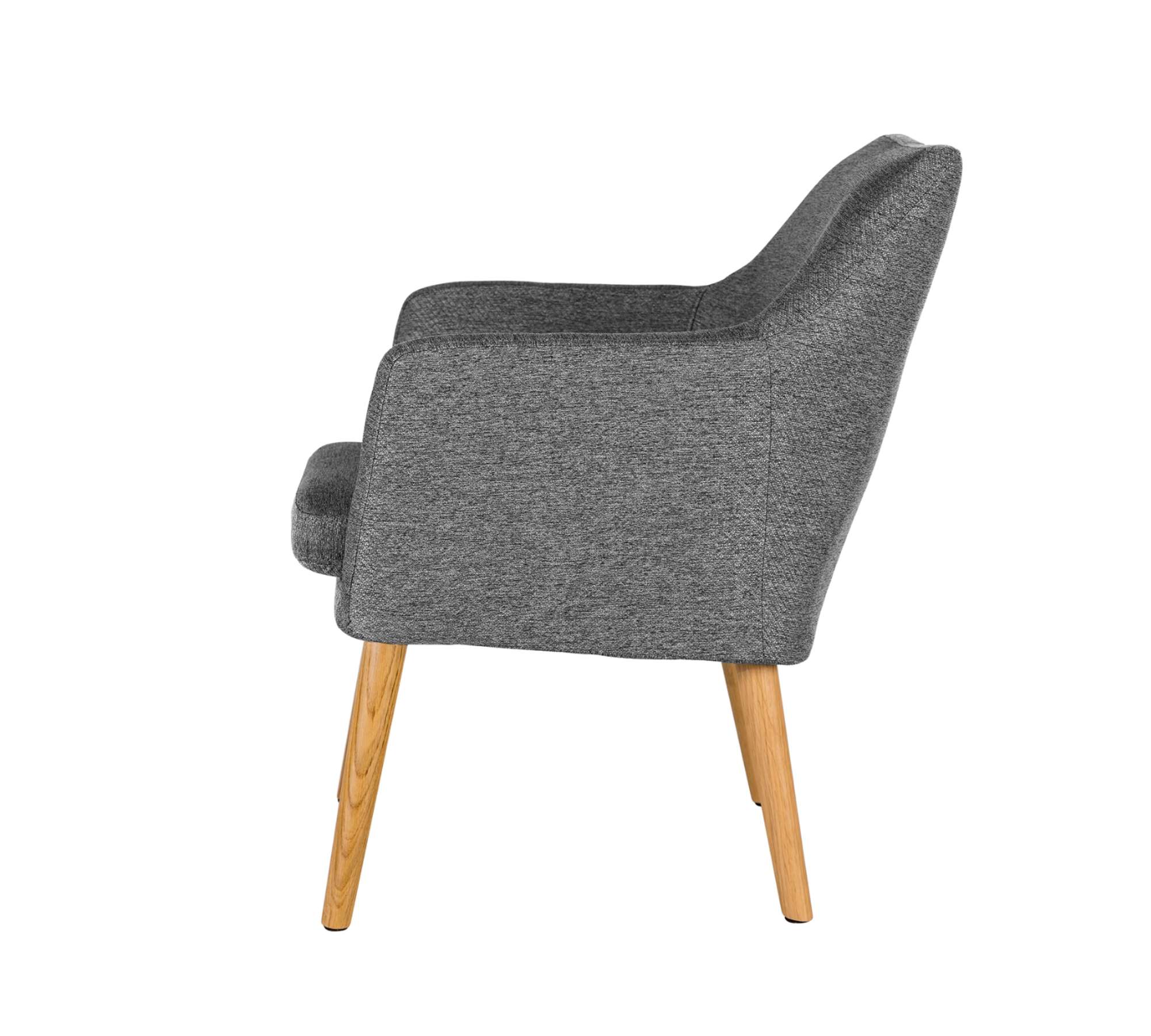 Loungesessel Massivhol Webstoff Grau
