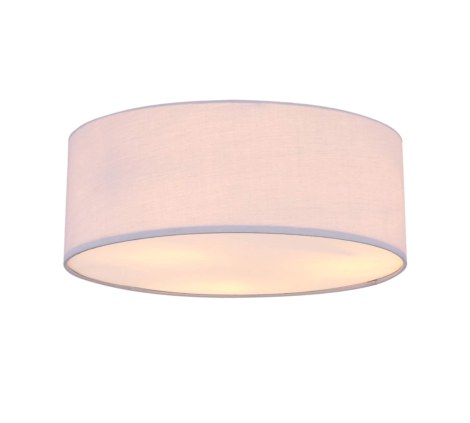 Ceiling light 3-flame blended fabric grey
