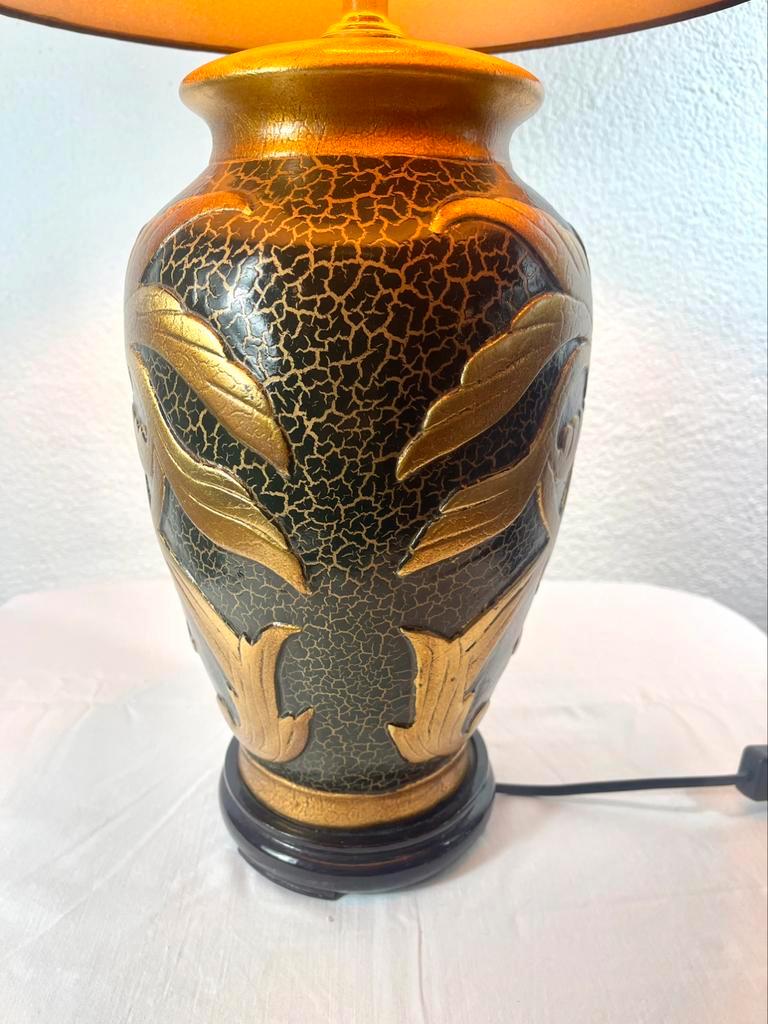 Table lamp with stoneware base ceramic