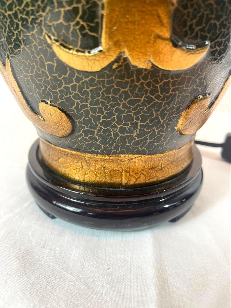 Table lamp with stoneware base ceramic