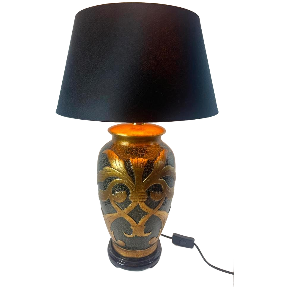 Table lamp with stoneware base ceramic