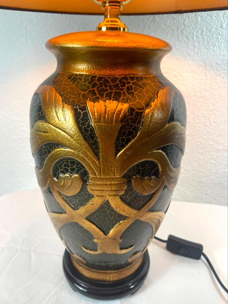 Table lamp with stoneware base ceramic