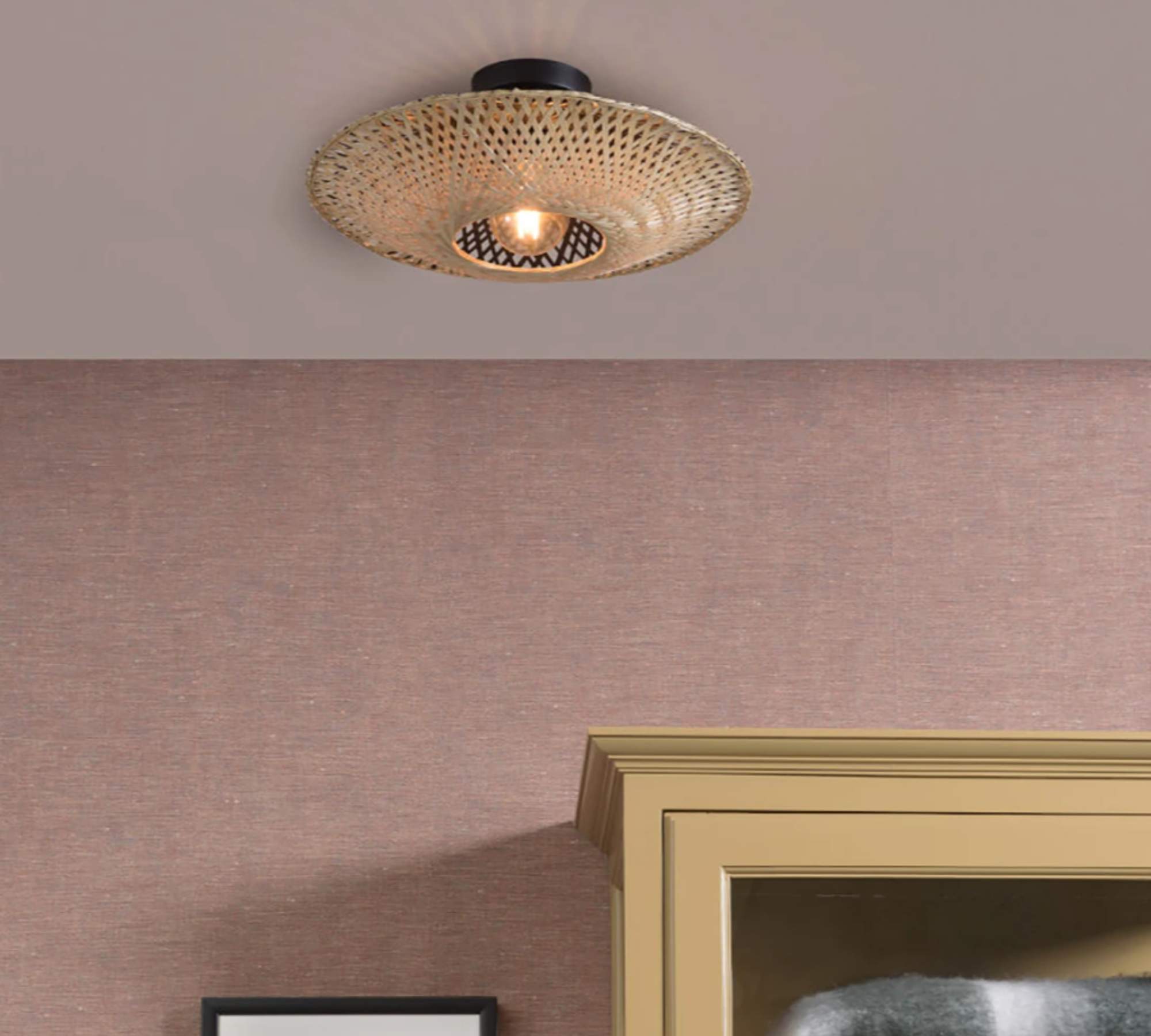 Ceiling lamp 1-flame bamboo wood 44 cm