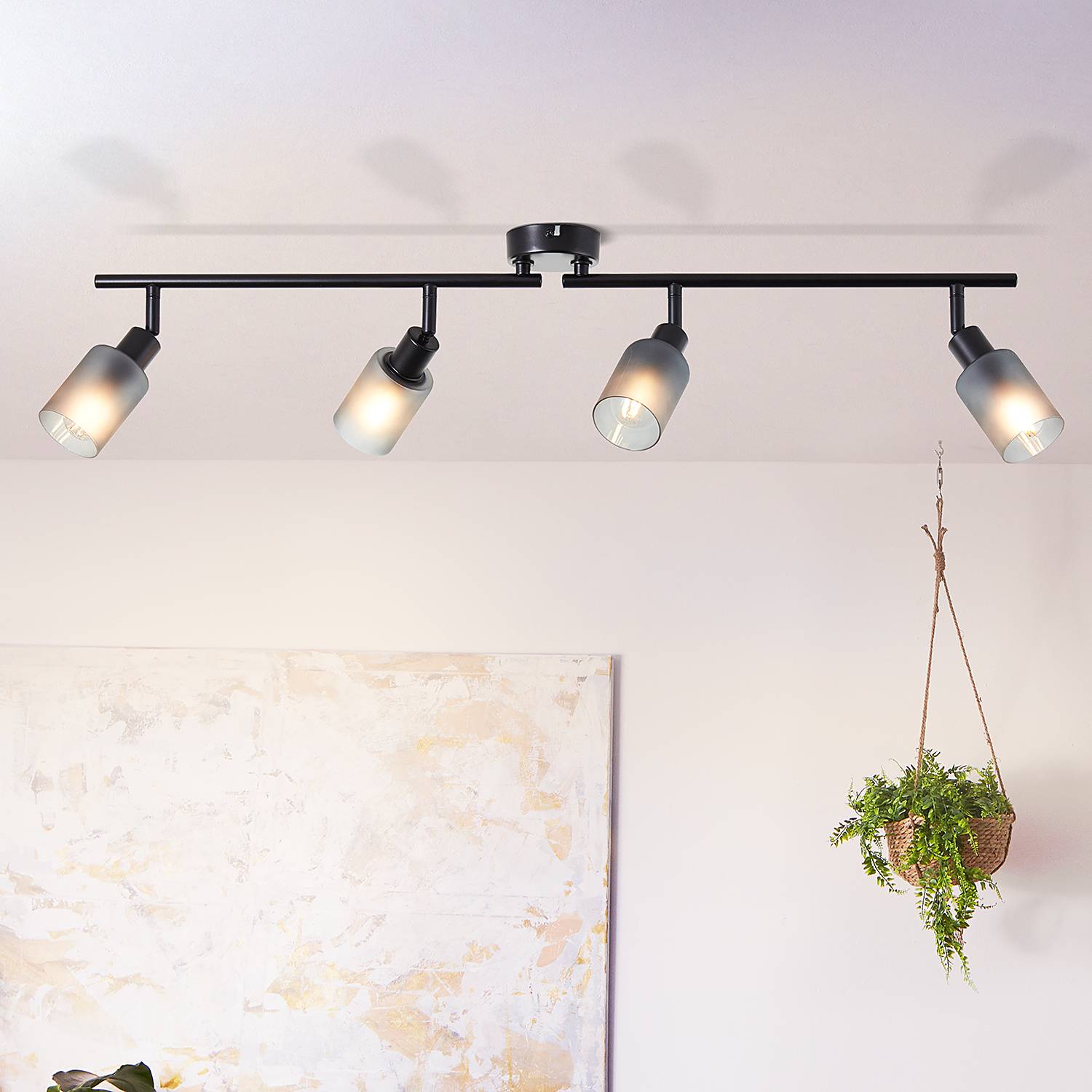 Loralie Ceiling Light Frosted Glass Iron 4-light