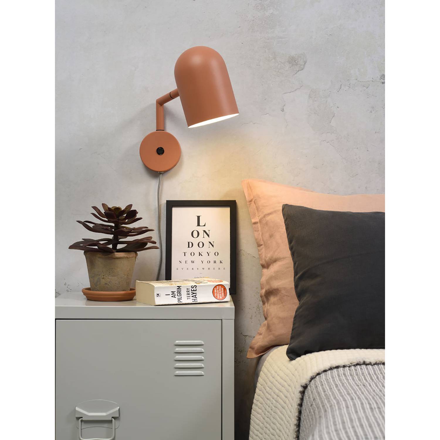 1-Flame Wall Lamp Marseille Iron Terracotta