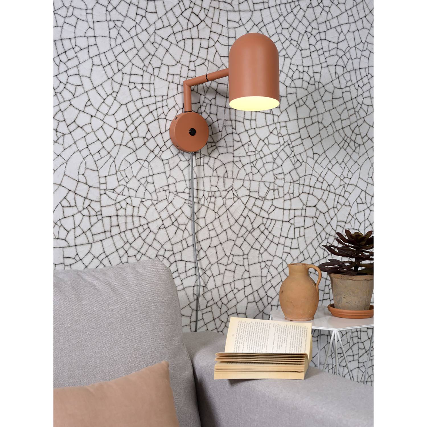 1-Flame Wall Lamp Marseille Iron Terracotta