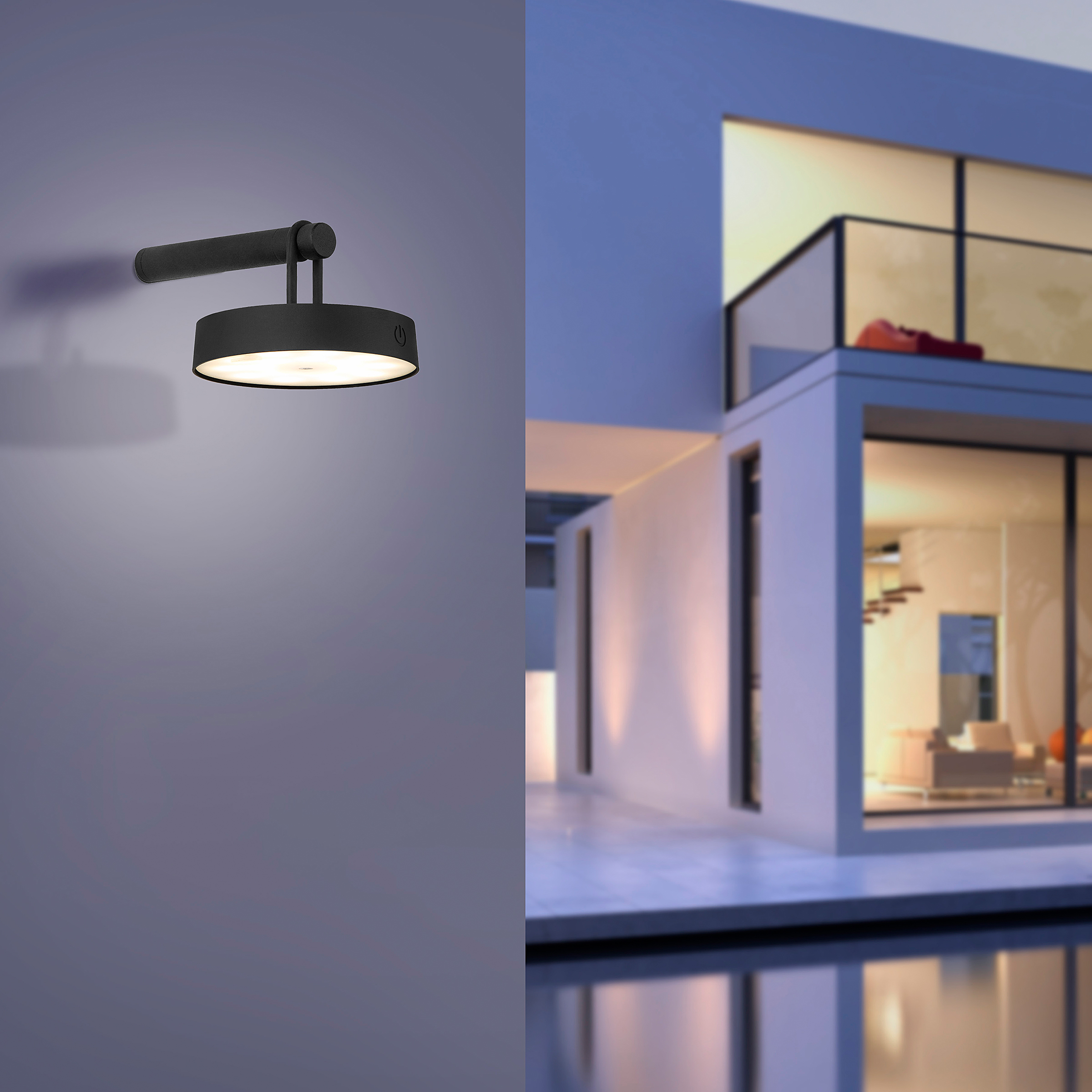 Arma LED Wall Light Iron Black 1-bulb
