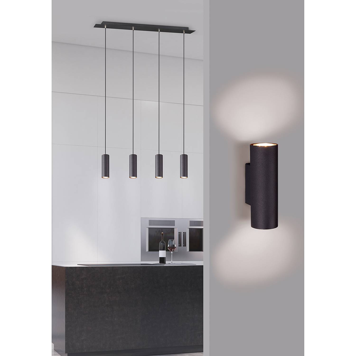Marley II Wall light Iron 2-bulb