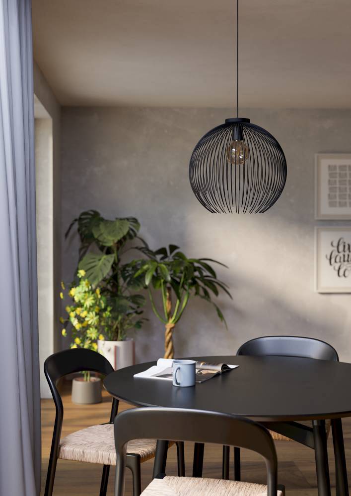 Venezuela Pendant Lamp Steel Black 1-light