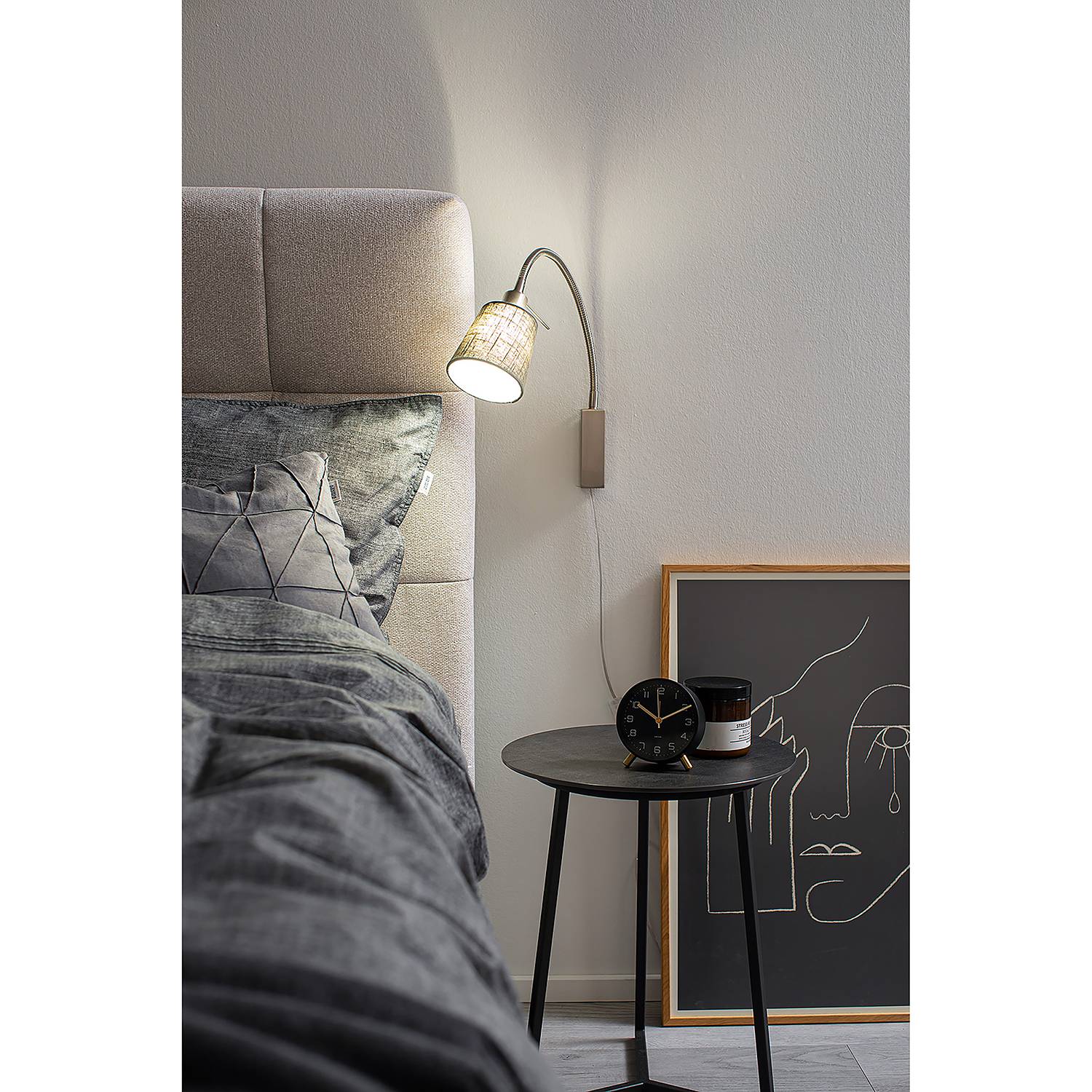 Wolke IV Wall Light	Blended fabric	Iron	1-light