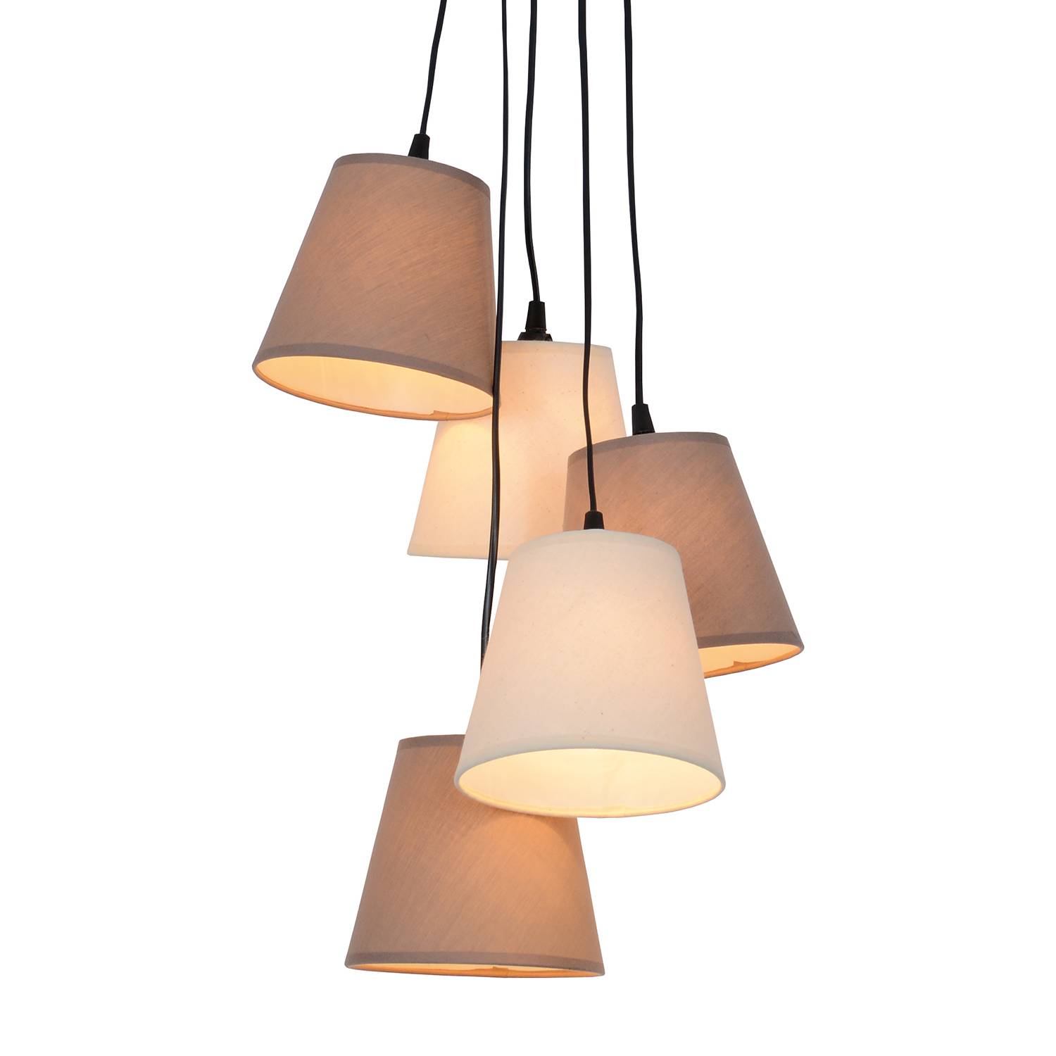 Corgi Pendant Lamp Blended Fabric Stainless Steel 5-light