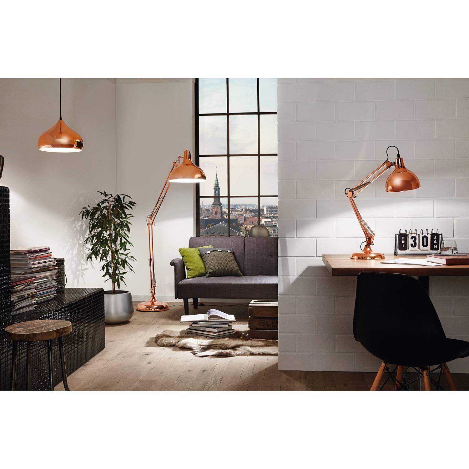 Hapton Pendant Lamp Steel 1-light