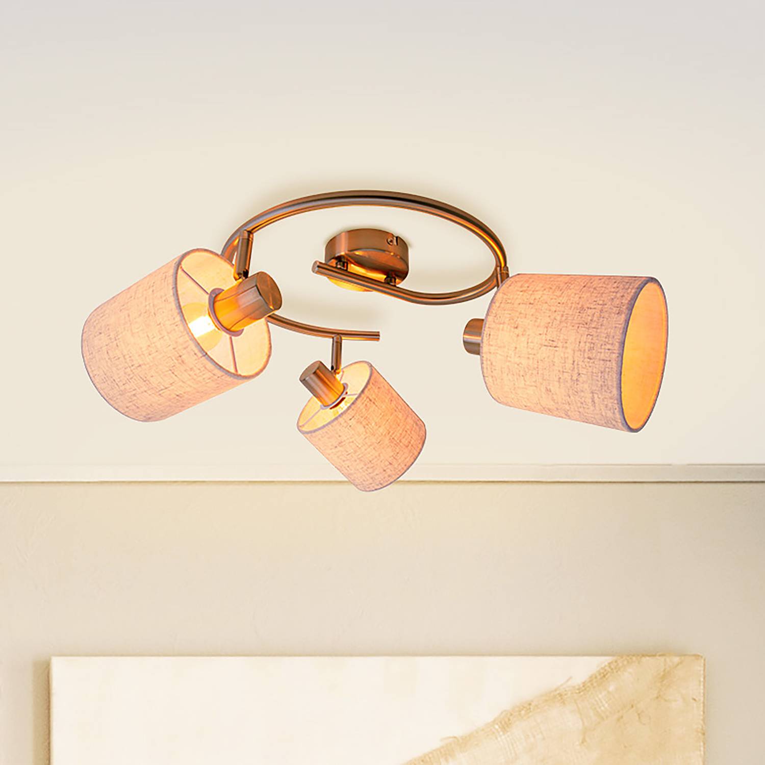 Maron Round Ceiling Light 3-flame