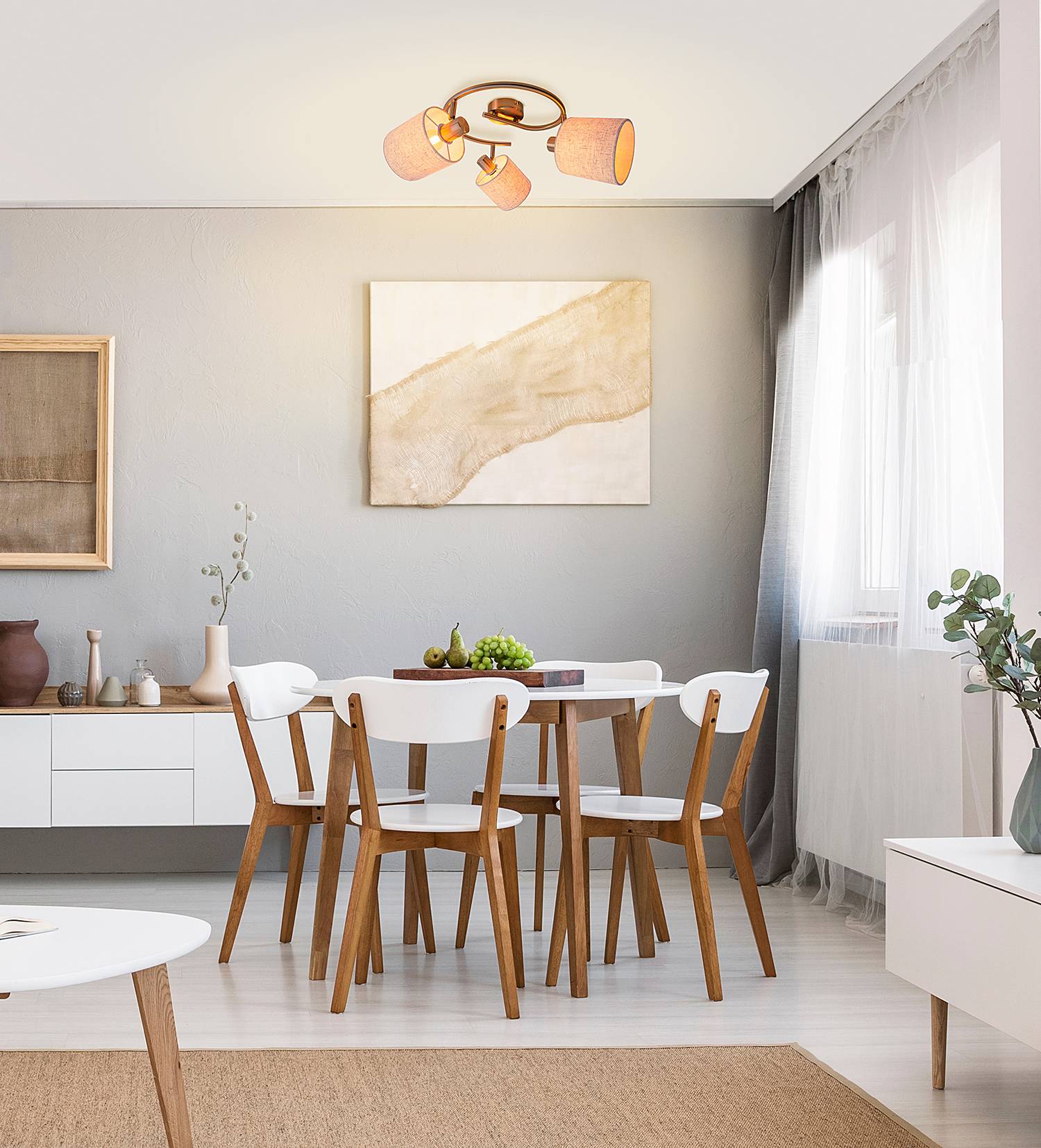 Maron Round Ceiling Light 3-flame