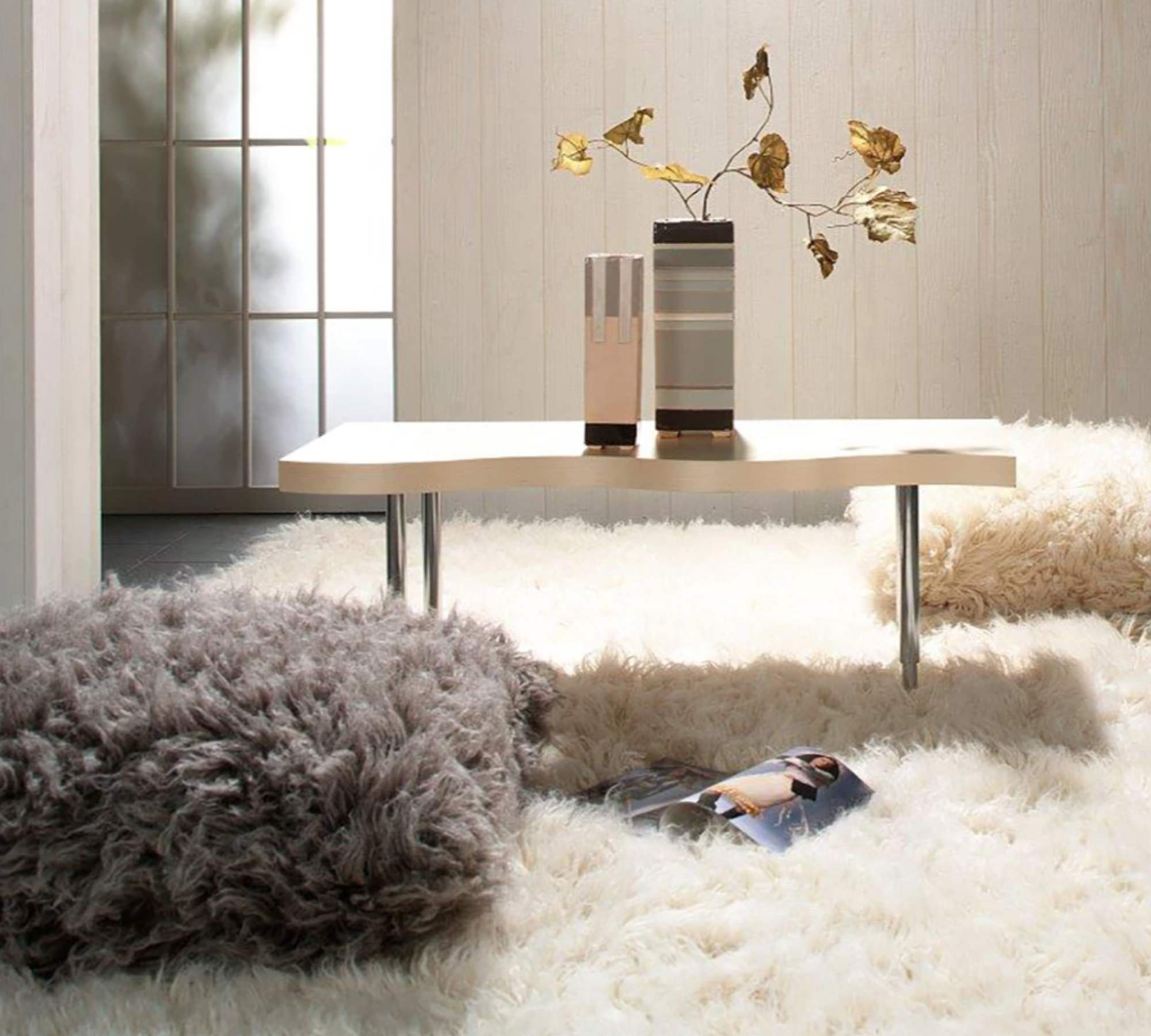 Wool rug New wool Natural