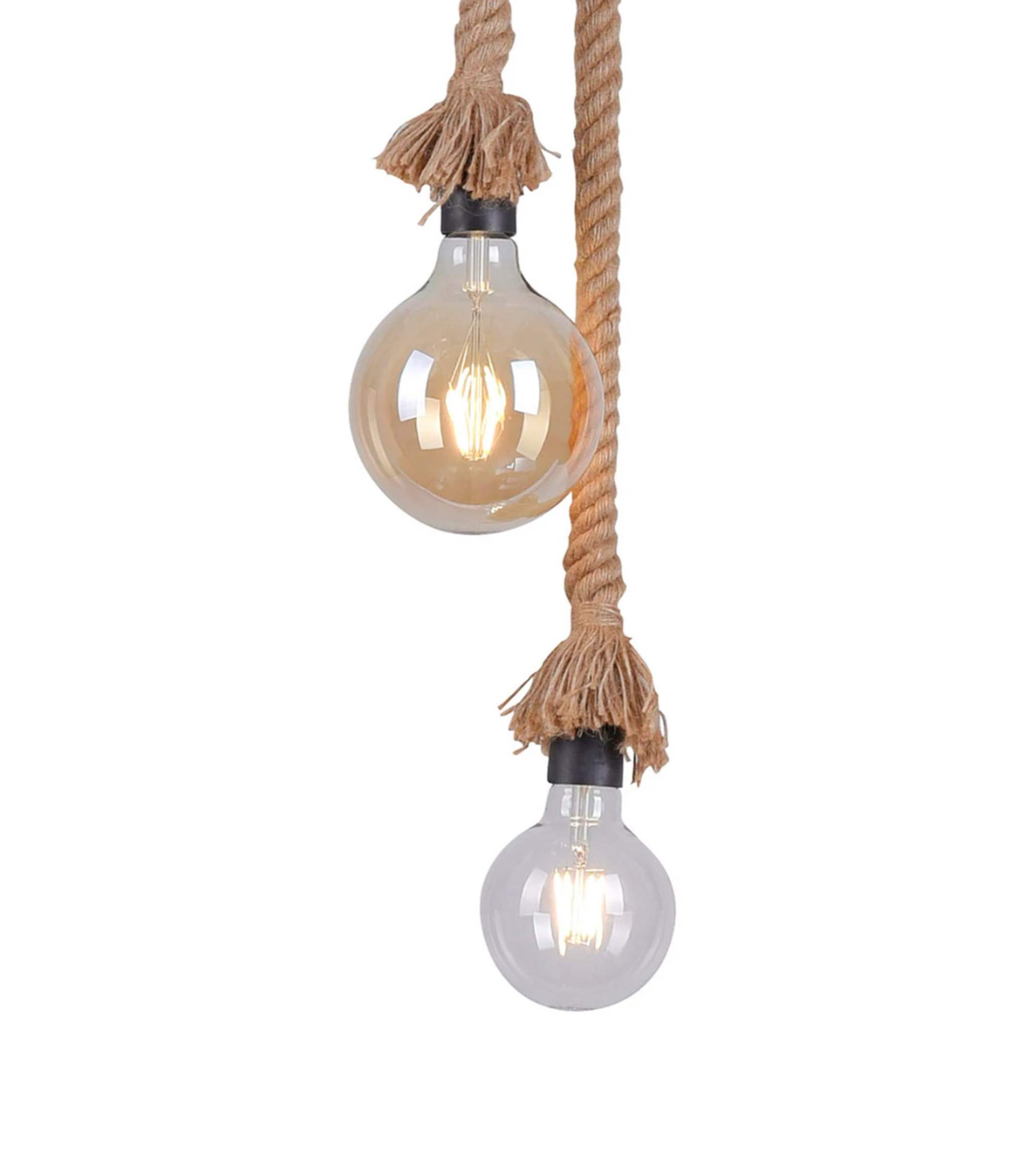 Pendant lamp 2-bulb Natural fiber Natural