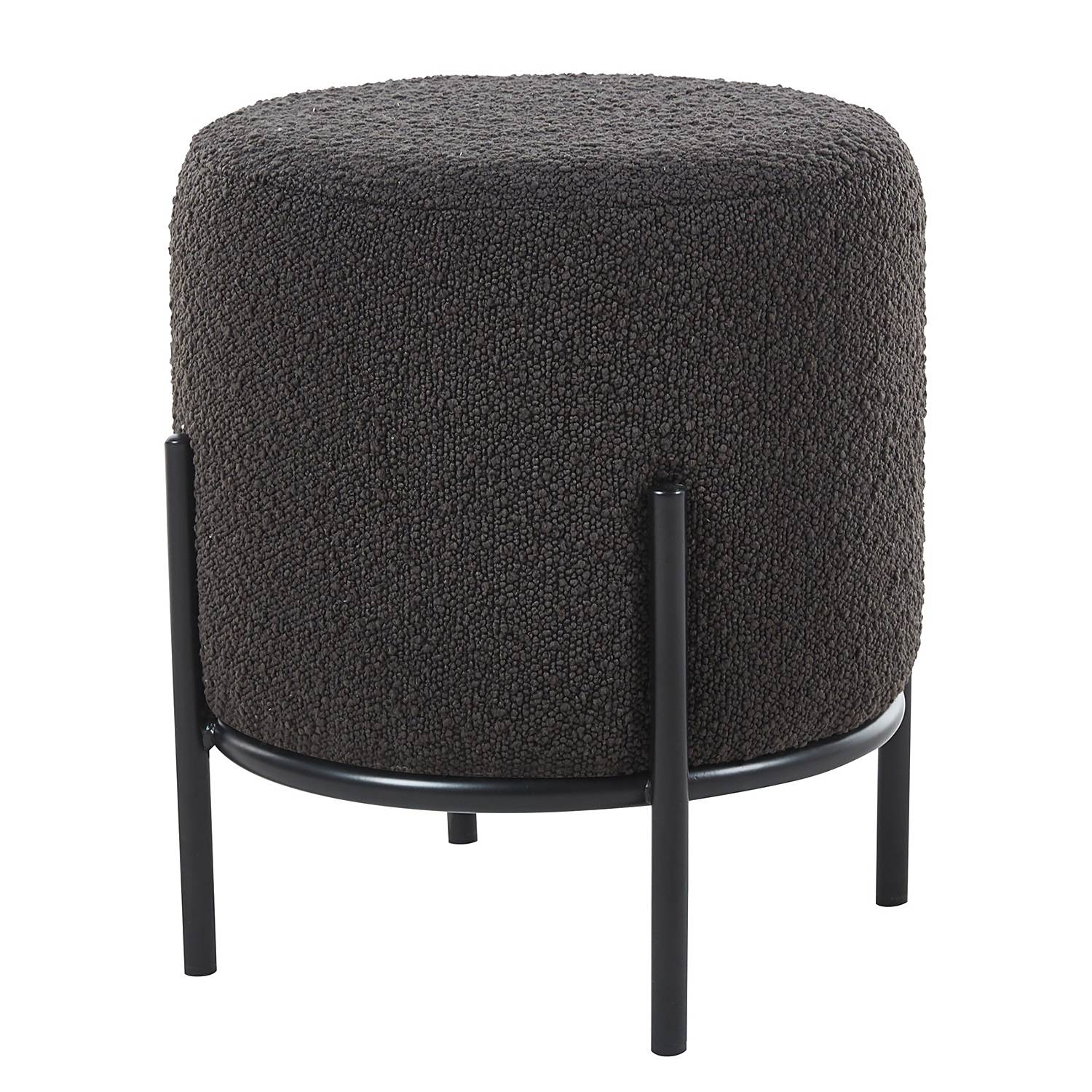 Upholstered stool Bumyra boucle anthracite