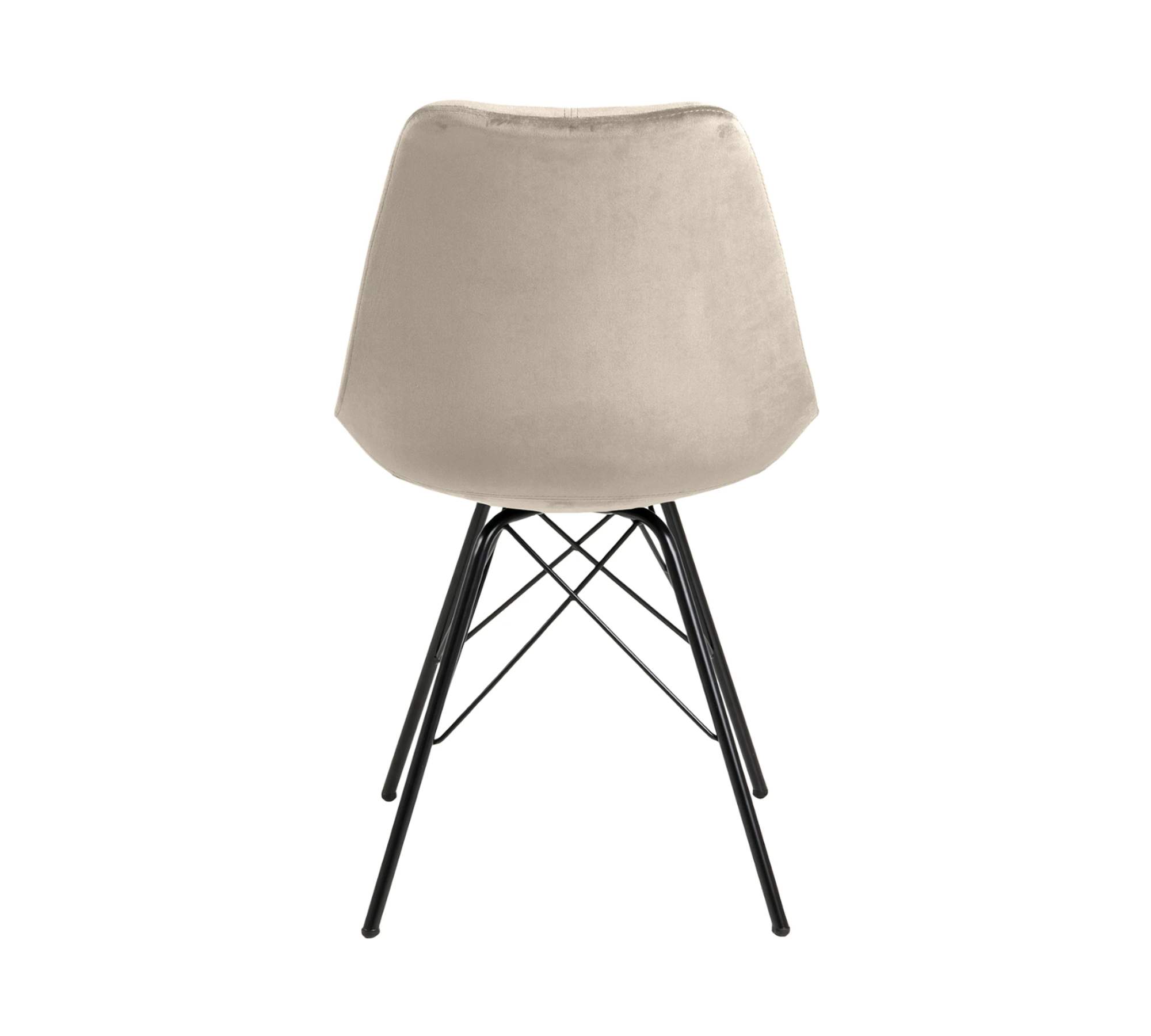 2x dining chair velvet metal sand