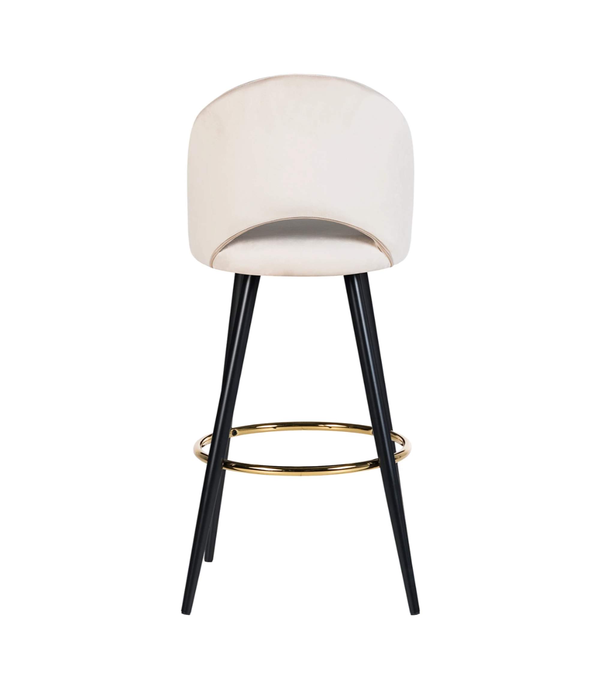 Bar stool Velvet Metal Cream
