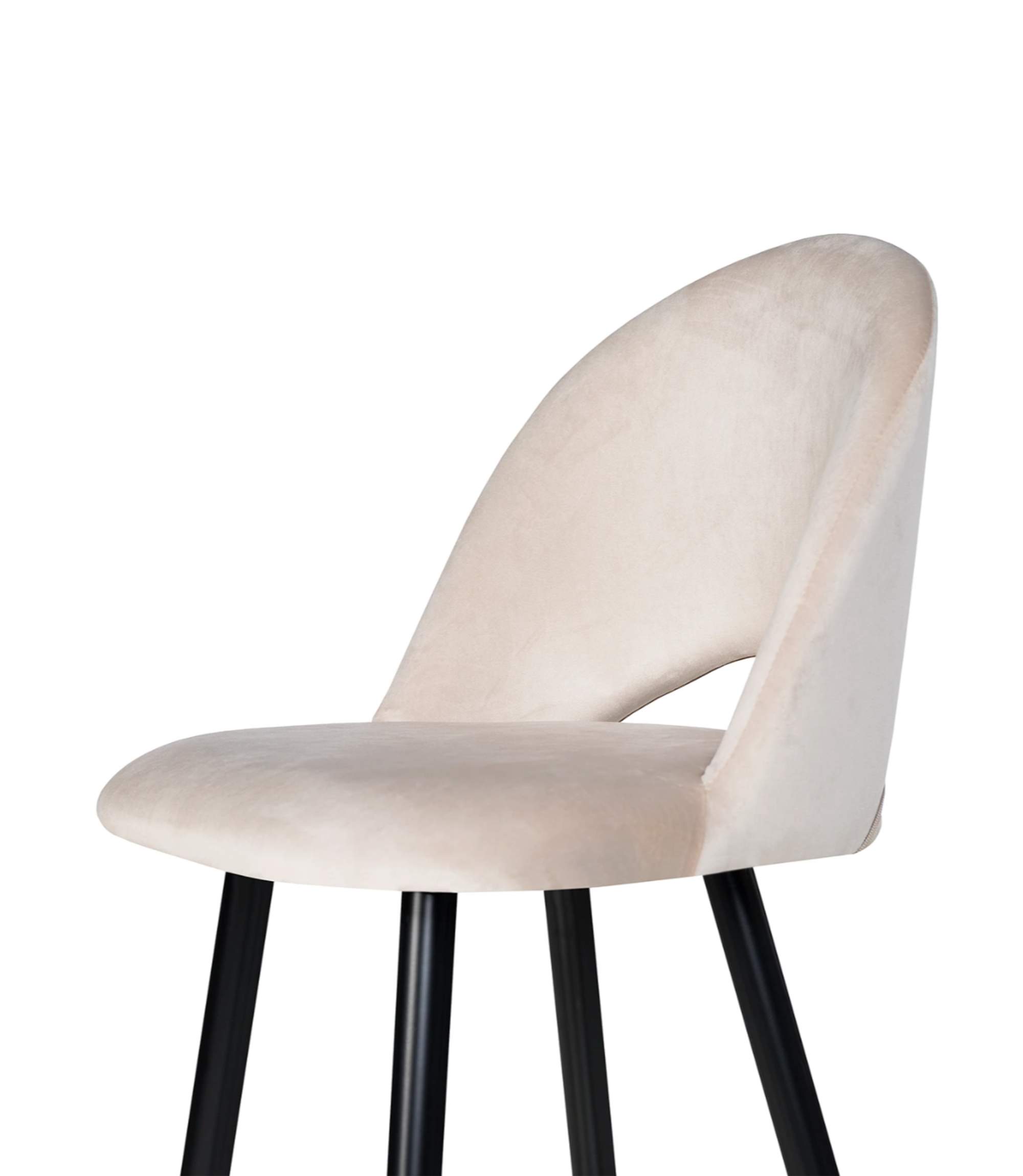 Bar stool Velvet Metal Cream