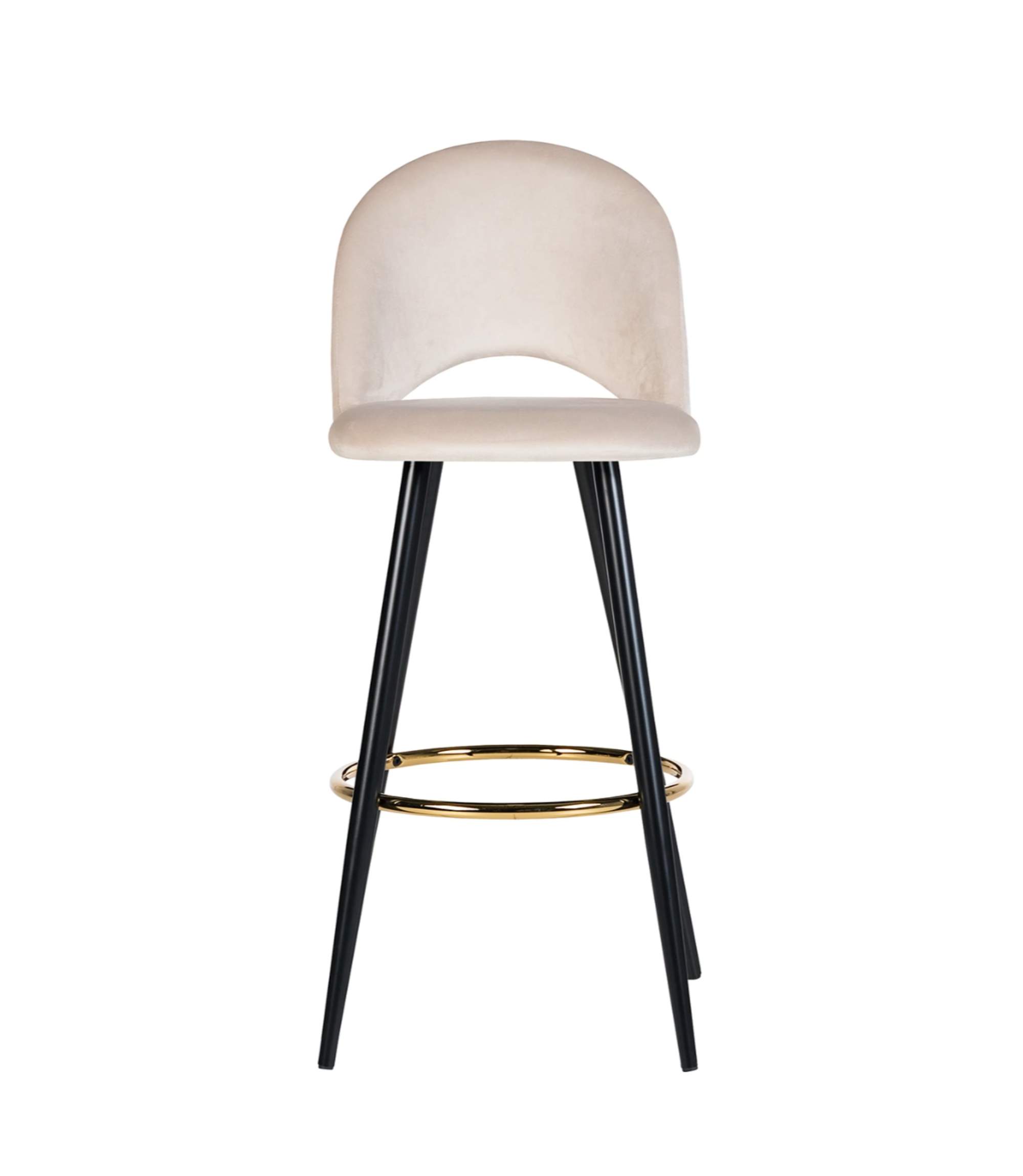 Bar stool Velvet Metal Cream