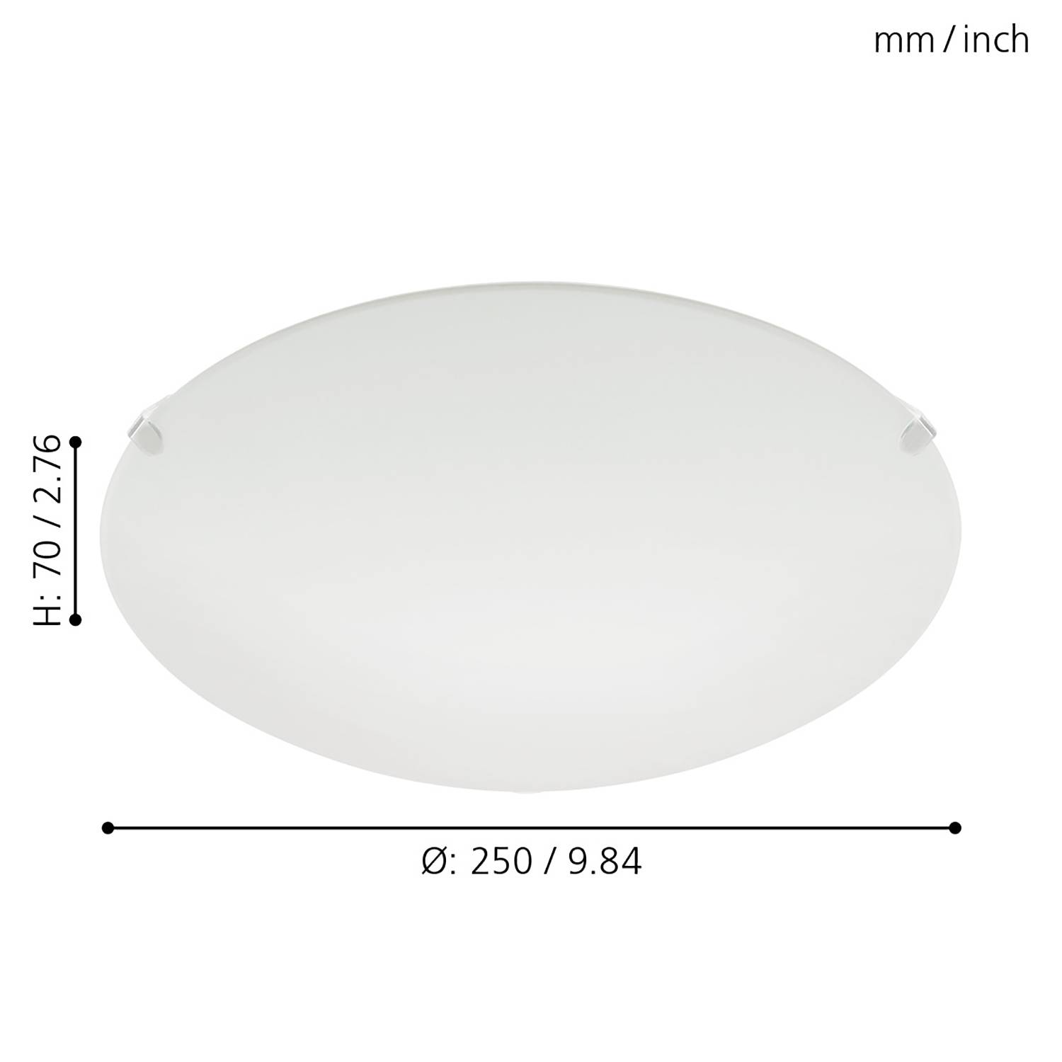 Ceiling light Mars III Glass Steel 1-bulb White