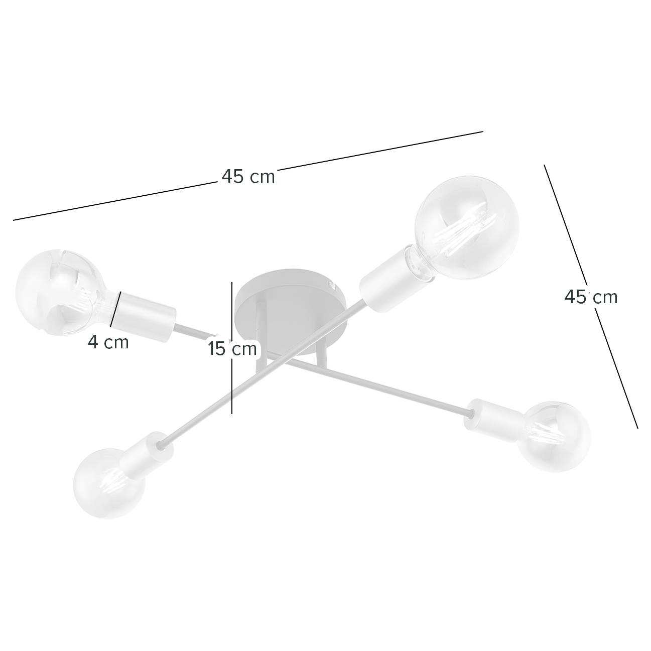 Crieff Ceiling Lamp Iron 4-light