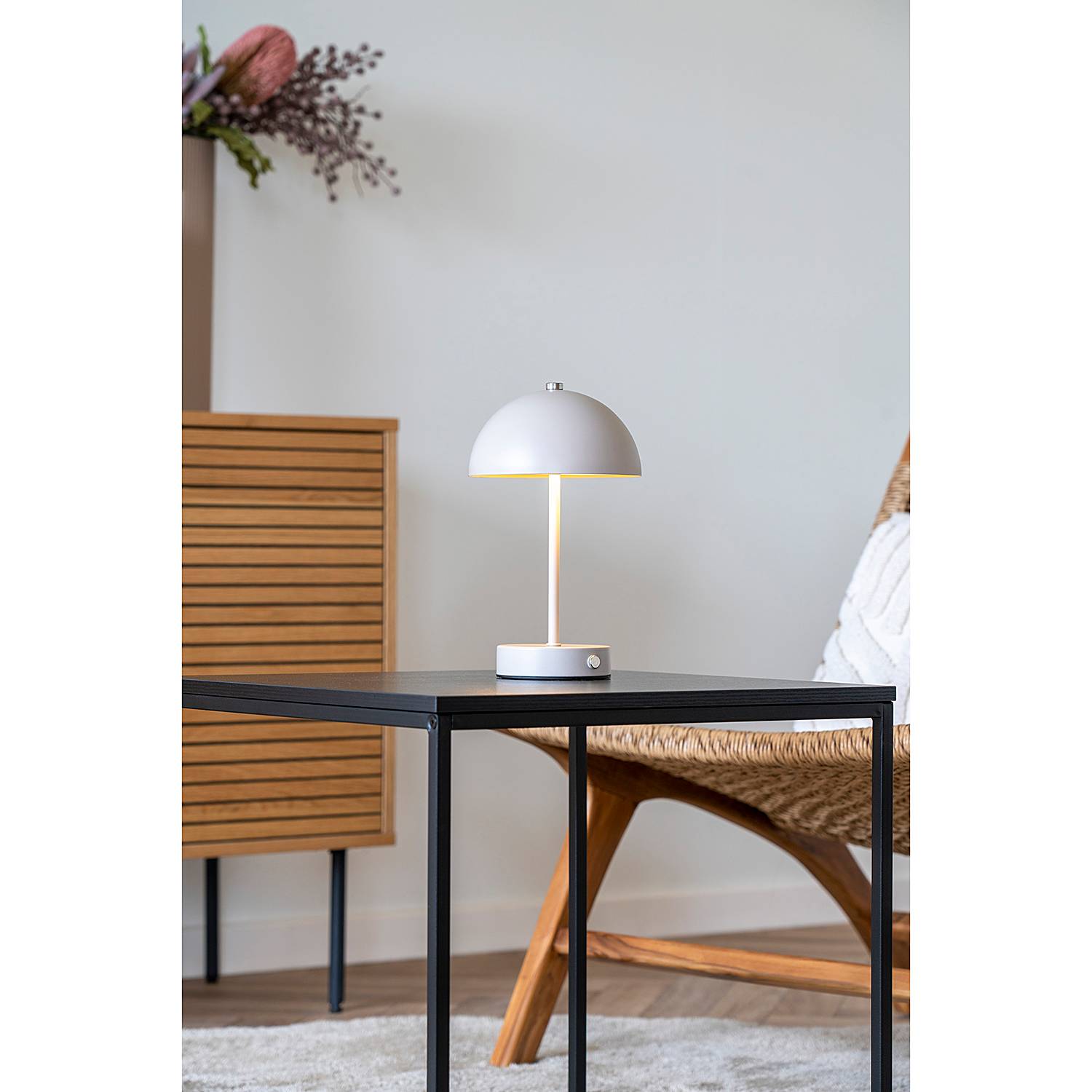 Table lamp Maliwarra steel 1-flame sand