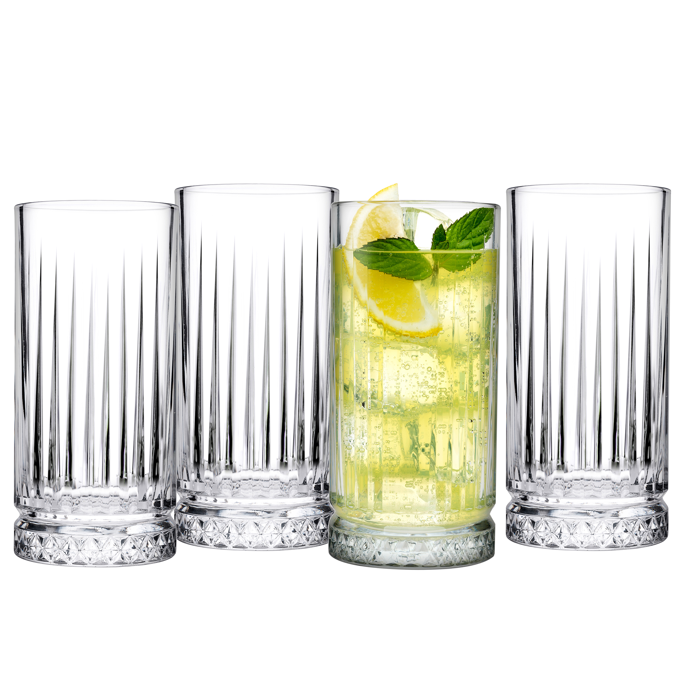 4x Longdrink glass Transparent