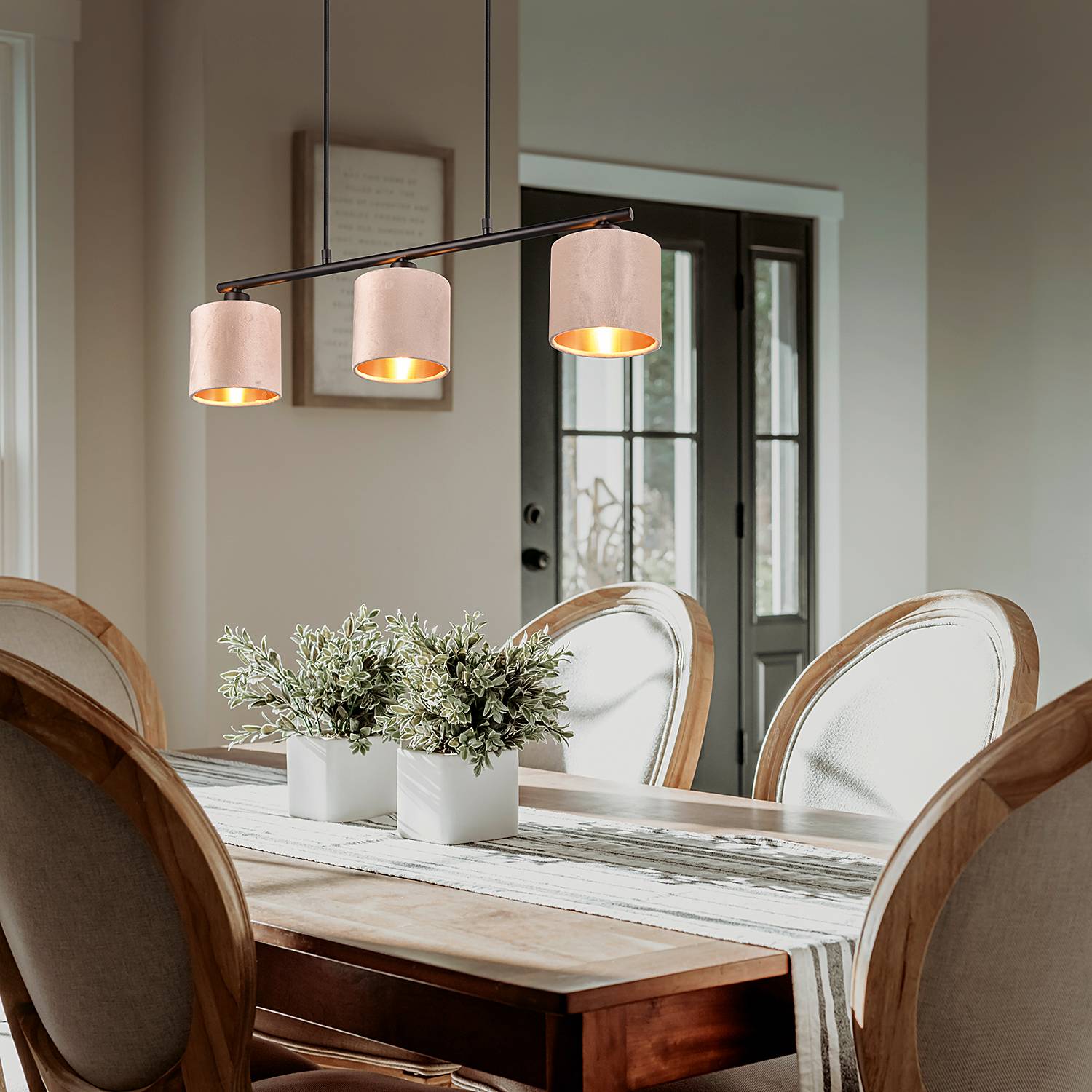 Julieta Pendant Lamp Web Fabric Iron 3-light
