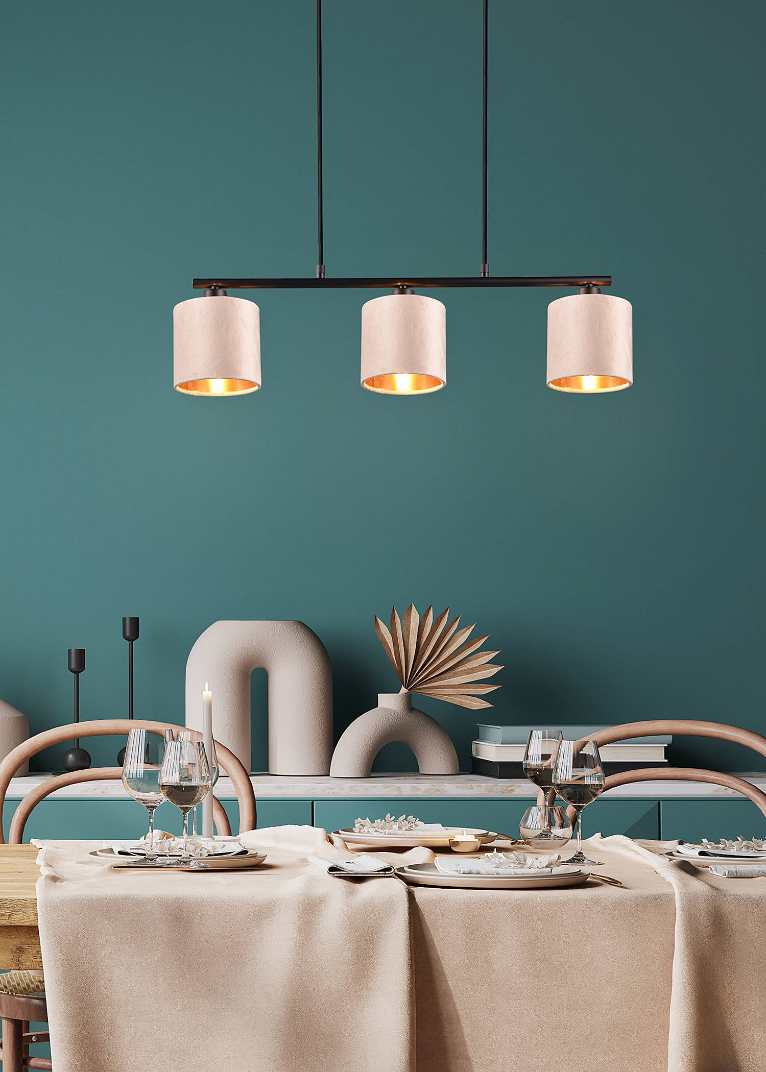 Julieta Pendant Lamp Web Fabric Iron 3-light