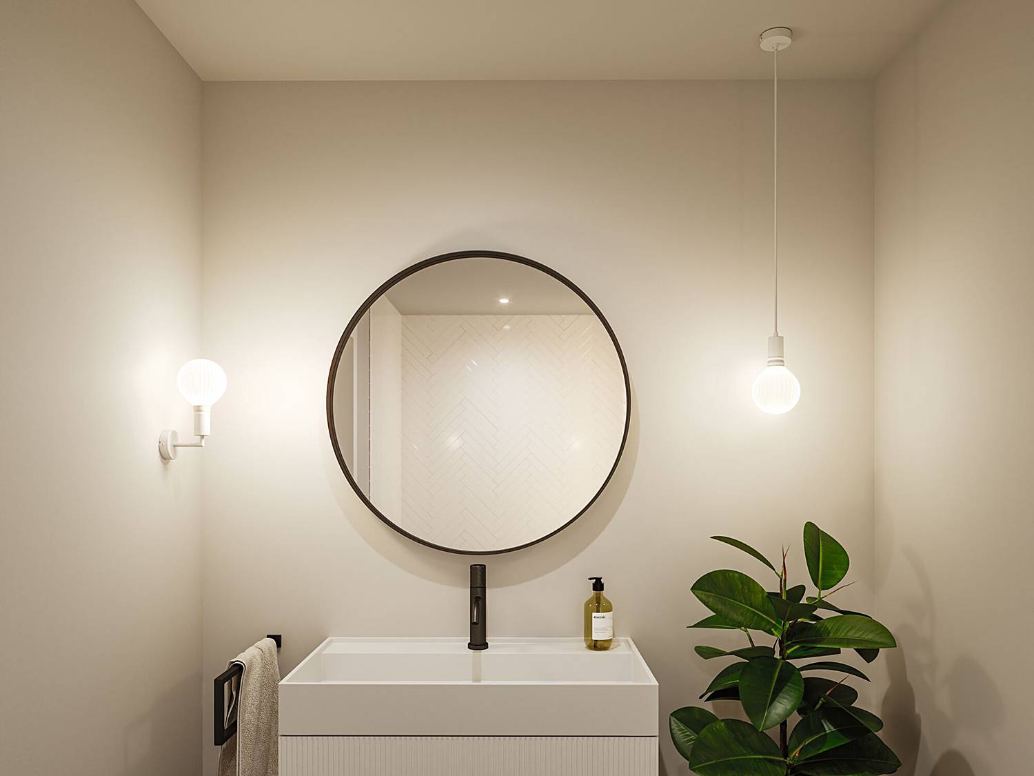 Wall lamp Aluminum White 1-flame